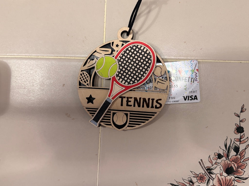 Personalized Sports Medallion Gift Card Holder | Hand Painted 3D Wood Sport Medal | Handcrafted