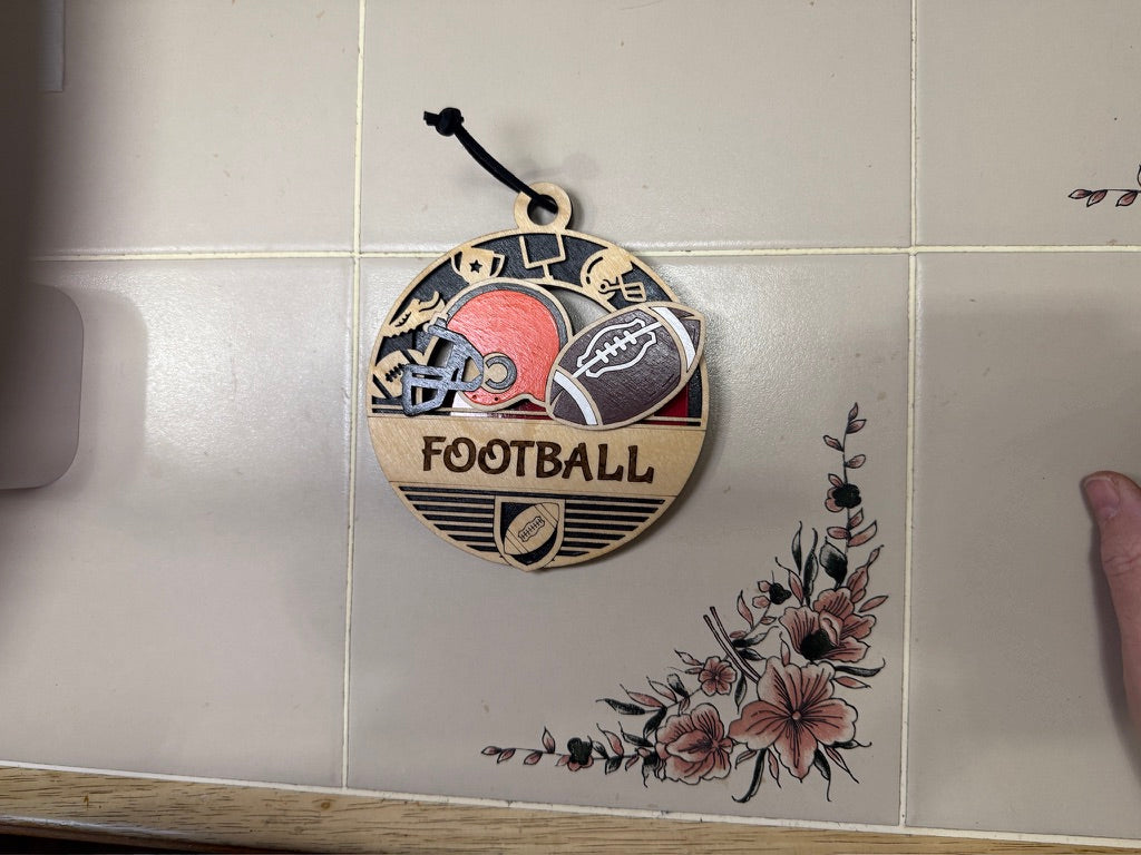 Personalized Sports Medallion Gift Card Holder | Hand Painted 3D Wood Sport Medal | Handcrafted