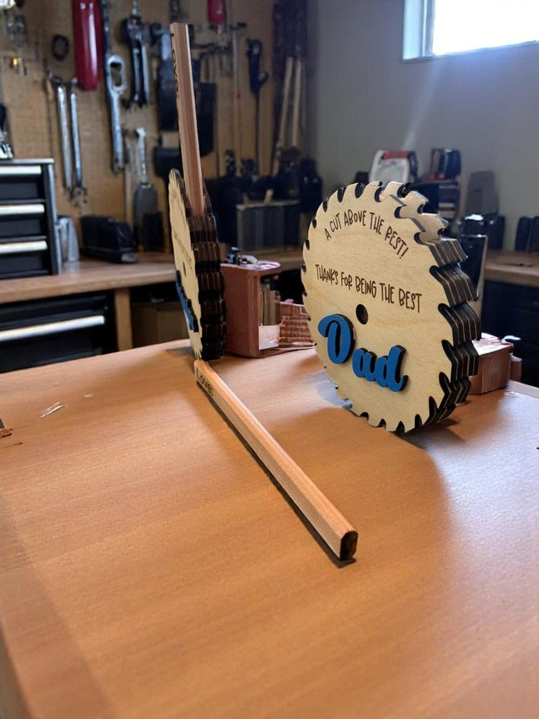 Father’s Day or Grandpa Gift Card Holder – Saw Blade Keepsake for Handy Men