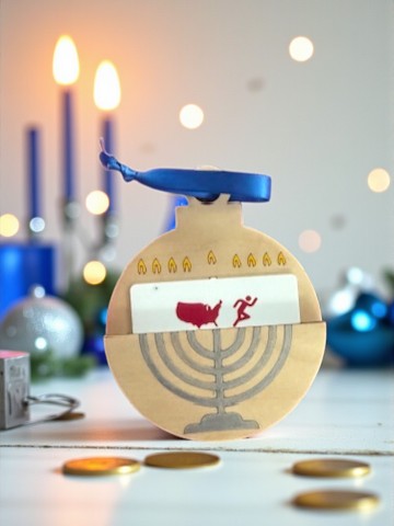 Hanukkah Ornament Gift Card Holder – Handmade Wooden Holiday Gift Idea