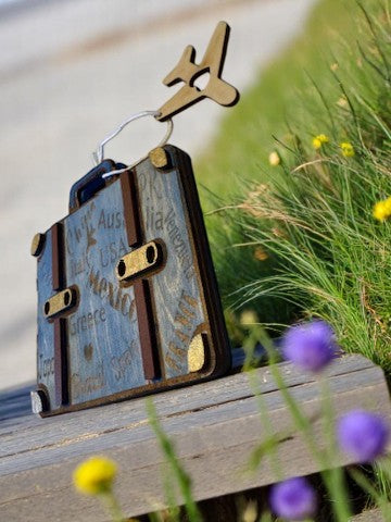 Travel Suitcase Gift Card Holder | Handmade Wooden Travel Gift for Wander lovers | Unique Adventure Keepsake