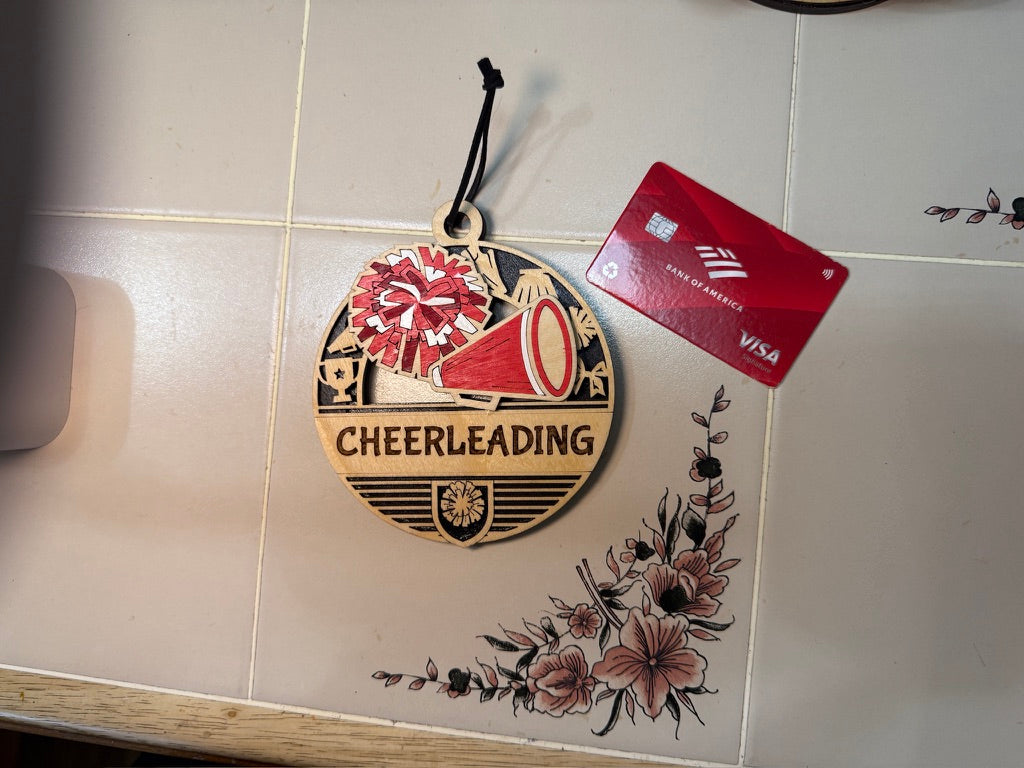 Personalized Sports Medallion Gift Card Holder | Hand Painted 3D Wood Sport Medal | Handcrafted