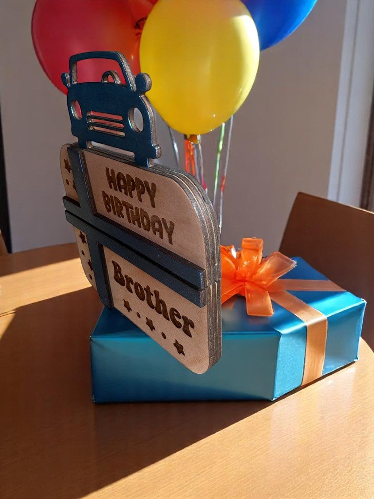 Happy Birthday Brother Gift Card Holder | Handmade Birthday Keepsake for Brother