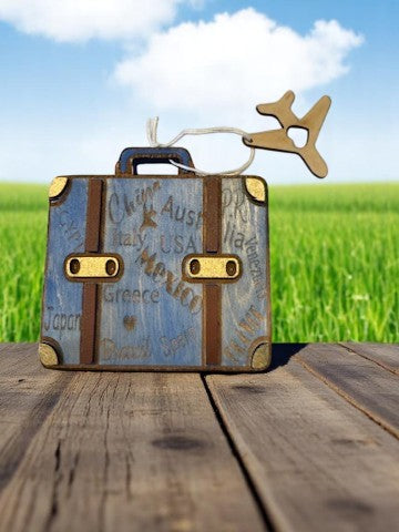 Travel Suitcase Gift Card Holder | Handmade Wooden Travel Gift for Wander lovers | Unique Adventure Keepsake