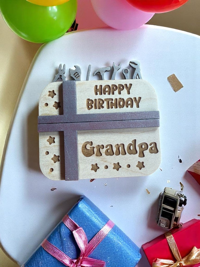 Happy Birthday Grandpa Gift Card Holder | Handmade Birthday Keepsake for Grandpa