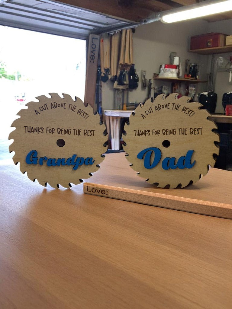 Father’s Day or Grandpa Gift Card Holder – Saw Blade Keepsake for Handy Men