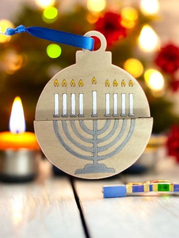 Hanukkah Ornament Gift Card Holder – Handmade Wooden Holiday Gift Idea