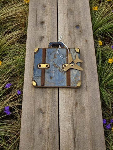 Travel Suitcase Gift Card Holder | Handmade Wooden Travel Gift for Wander lovers | Unique Adventure Keepsake