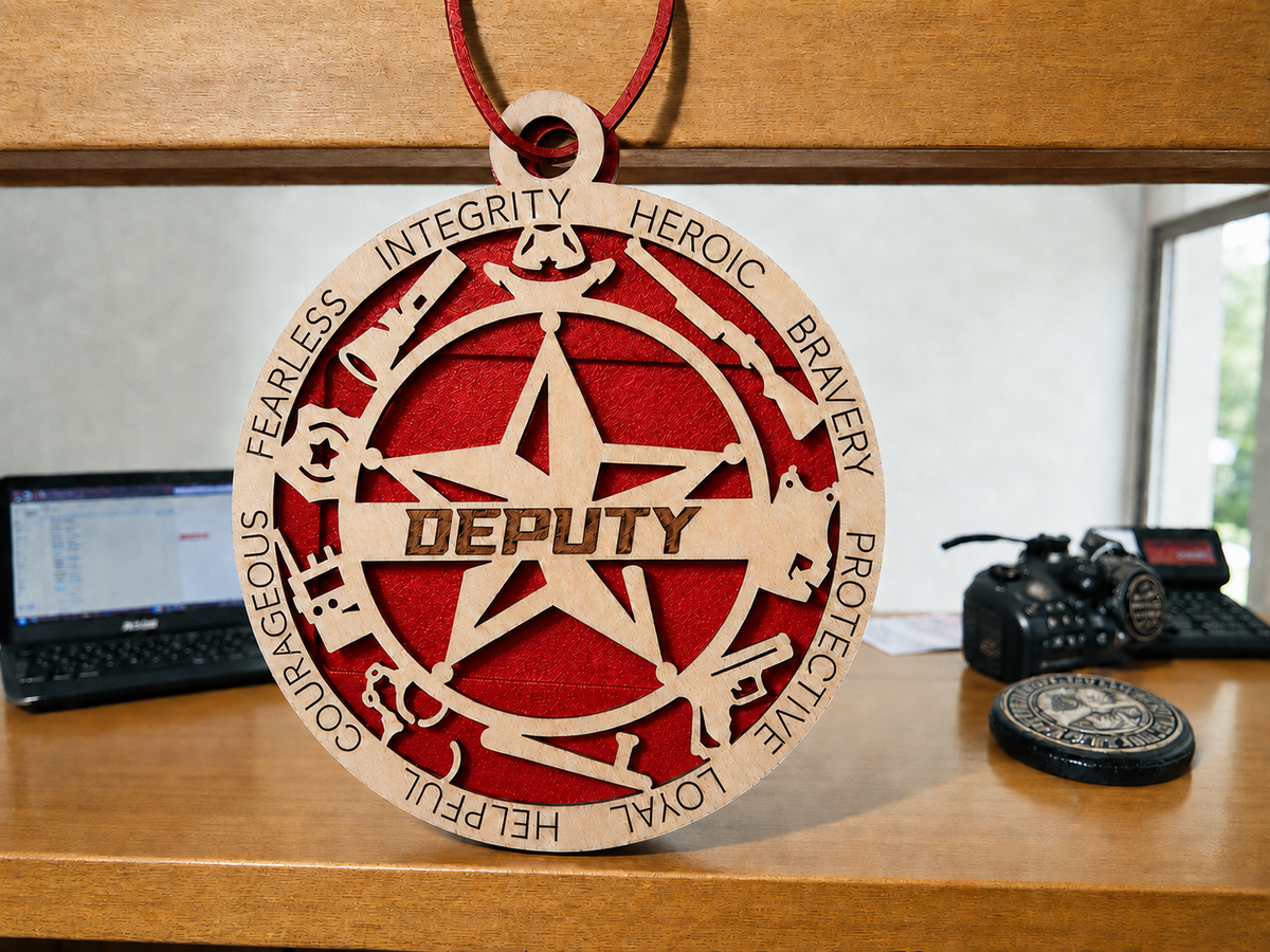 Personalized Deputy Gift Card Holder | Sheriff Deputy Gift | Handmade Wood