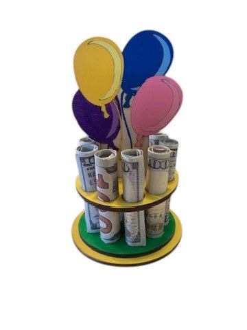 Birthday Money Holder β Handmade 3D Wooden Cash Gift Display for Unique Celebrations
