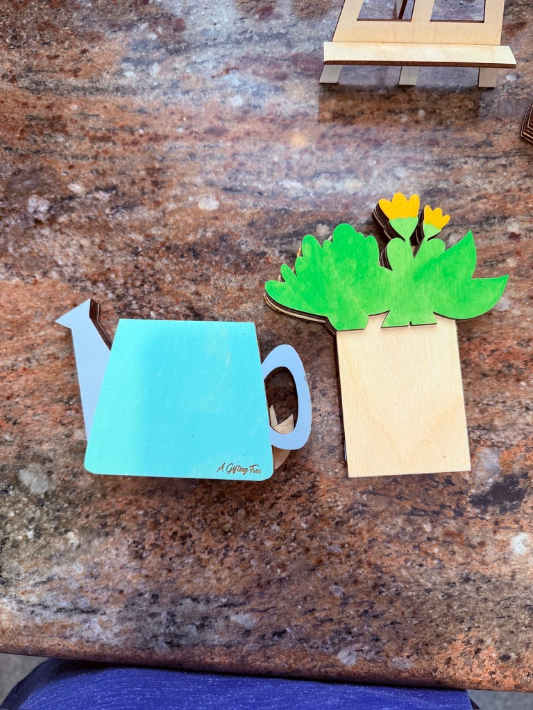 Mother’s Day Gift Card Holder | Birthday & Thank You Watering Can | Hand-Painted Wood
