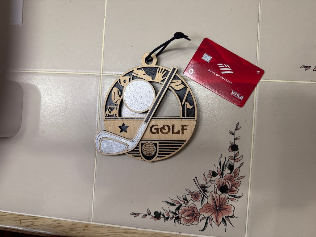 Personalized Sports Medallion Gift Card Holder | Hand Painted 3D Wood Sport Medal | Handcrafted