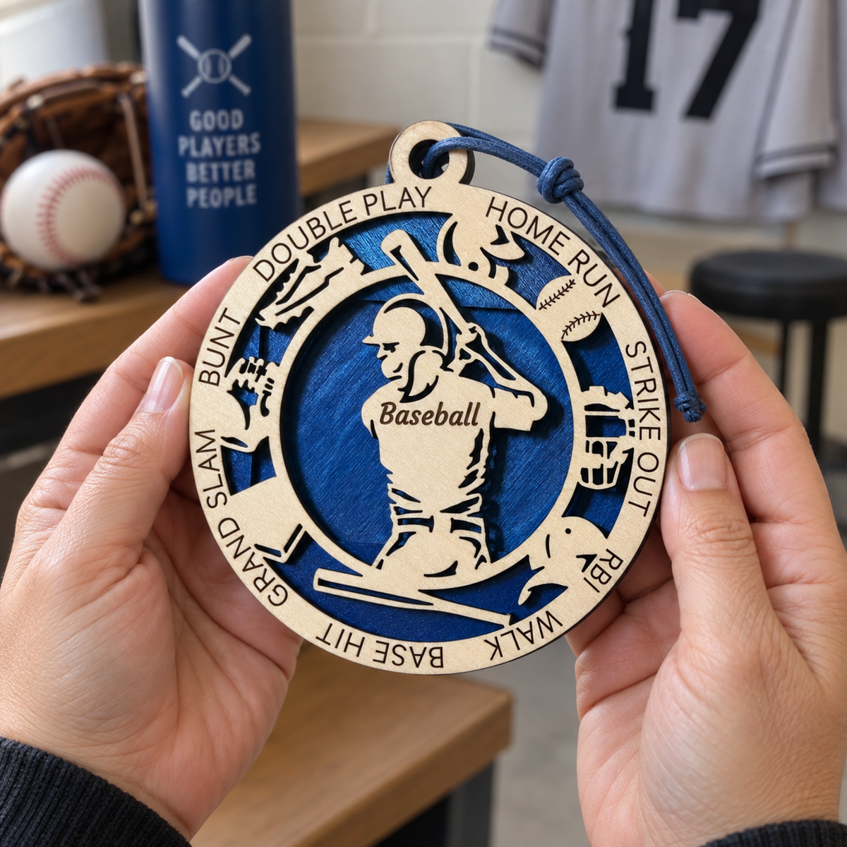 Baseball Gift Card Holder | Personalized Wood Medallion | Handcrafted