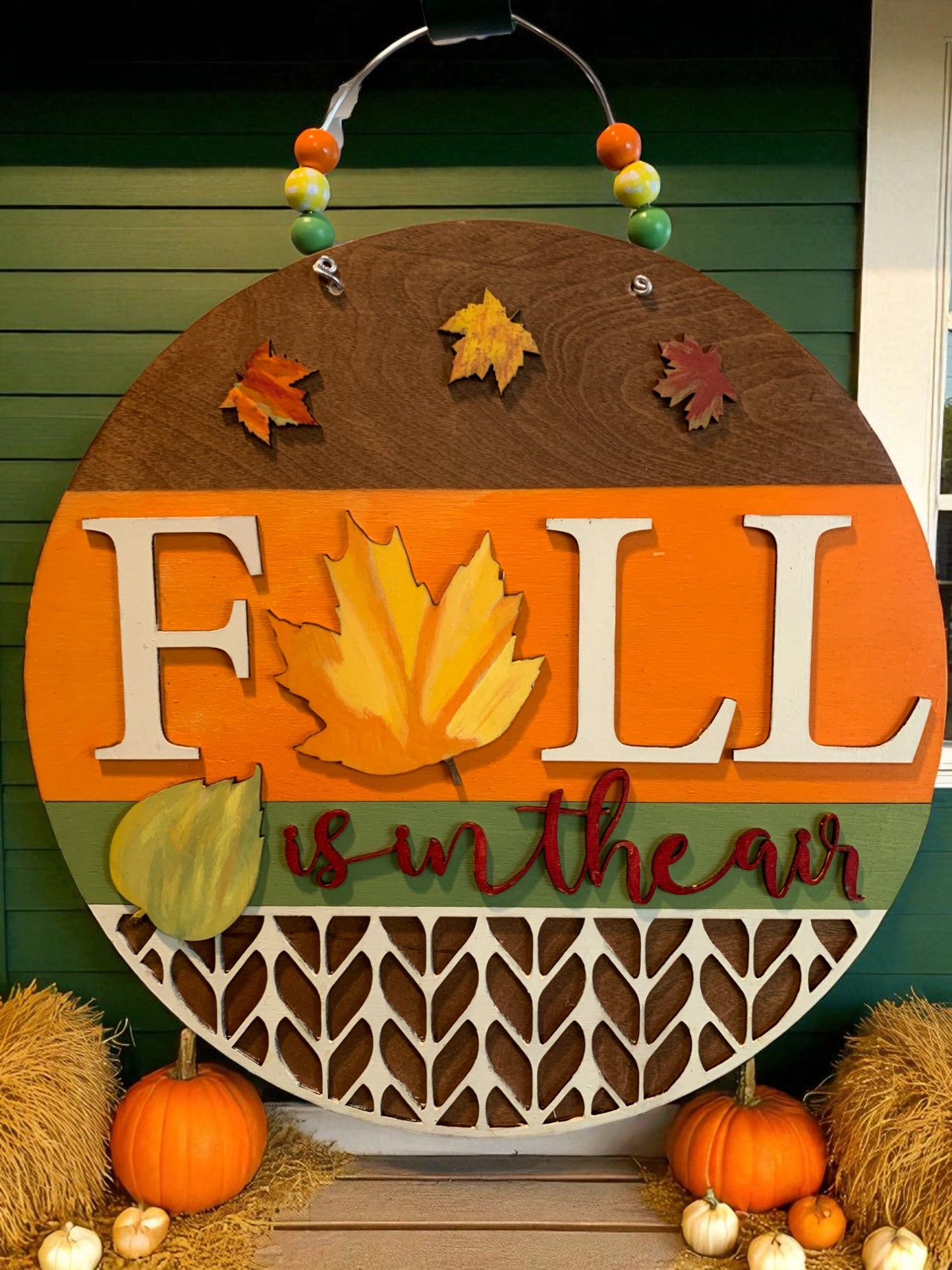 Fall Is in the Air Wooden Sign – Handmade Rustic Autumn Porch & Wall Décor