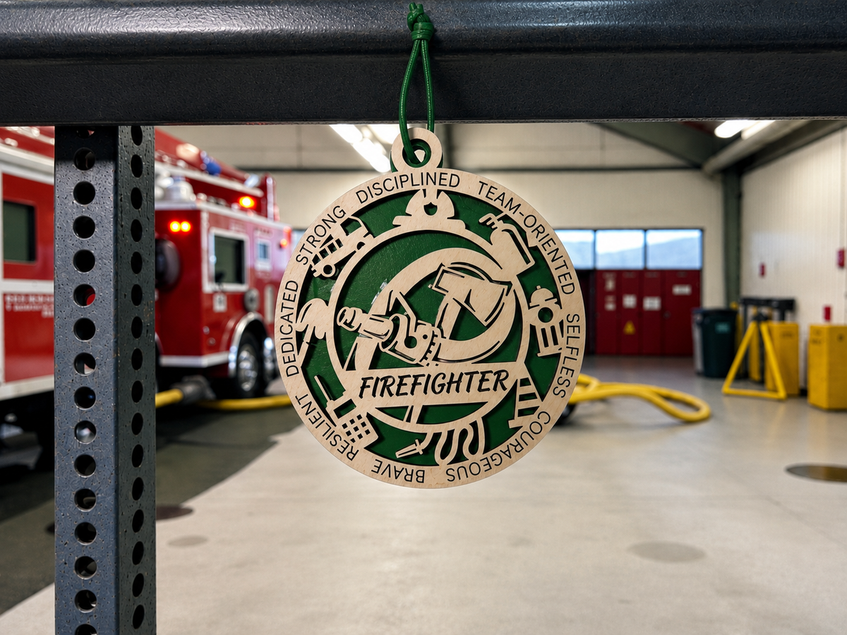Personalized Firefighter Gift Card Holder | Firefighter Gift | Handmade Wood