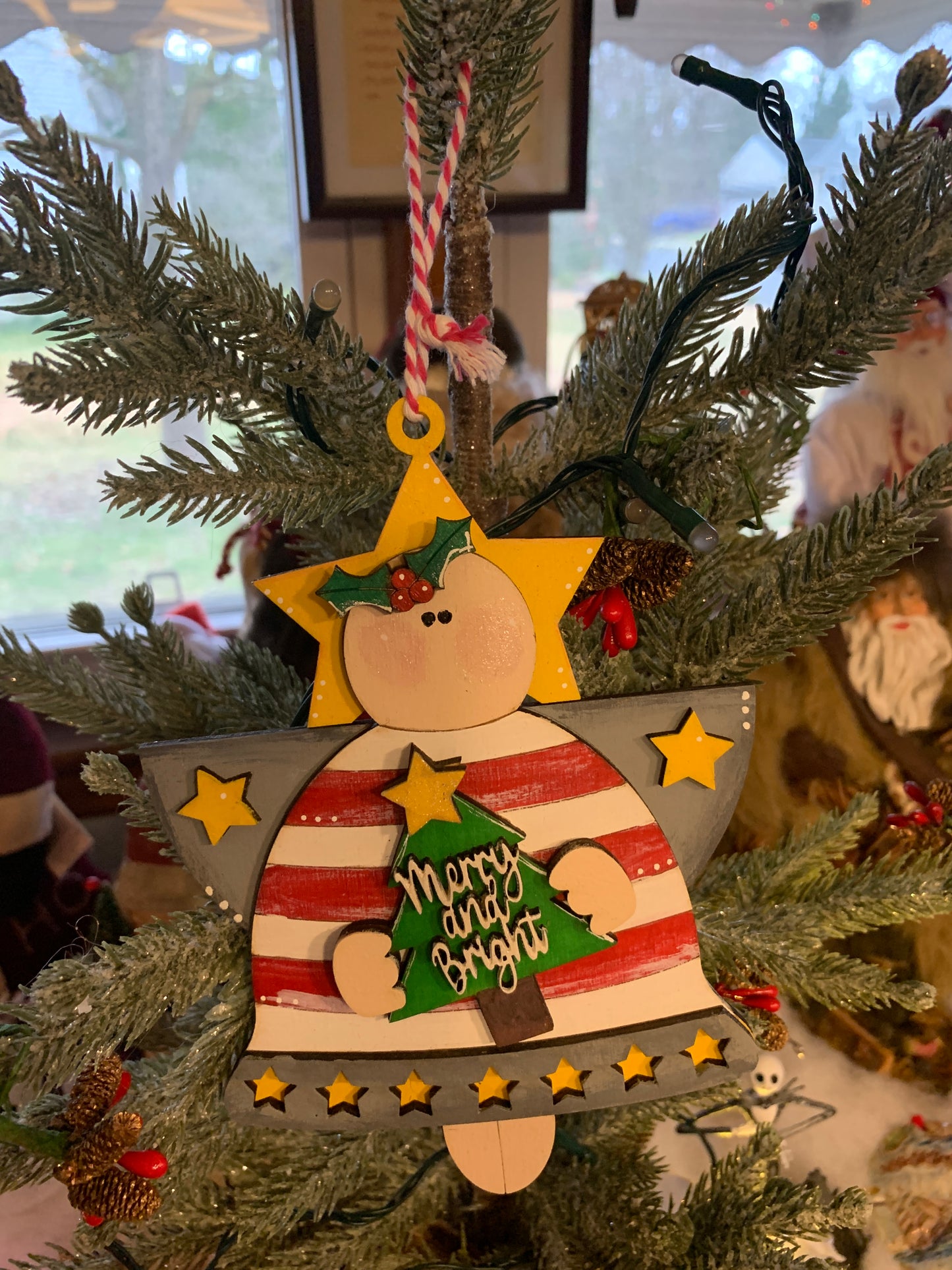 Handmade Wooden Angel Christmas Ornaments – Believe & Merry and Bright Holiday Decor