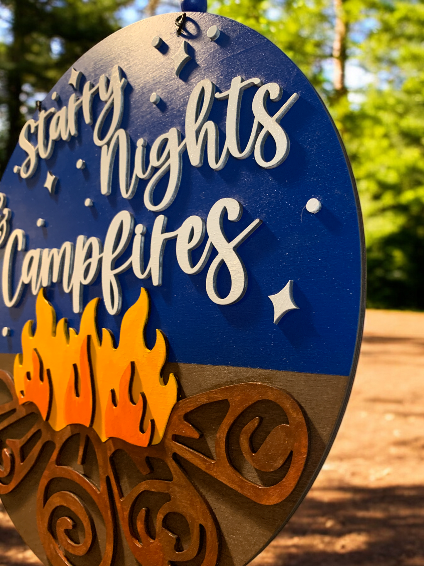 Starry Nights & Campfires Sign β Rustic Camping Decor β Cozy Outdoor Cabin Wall Art