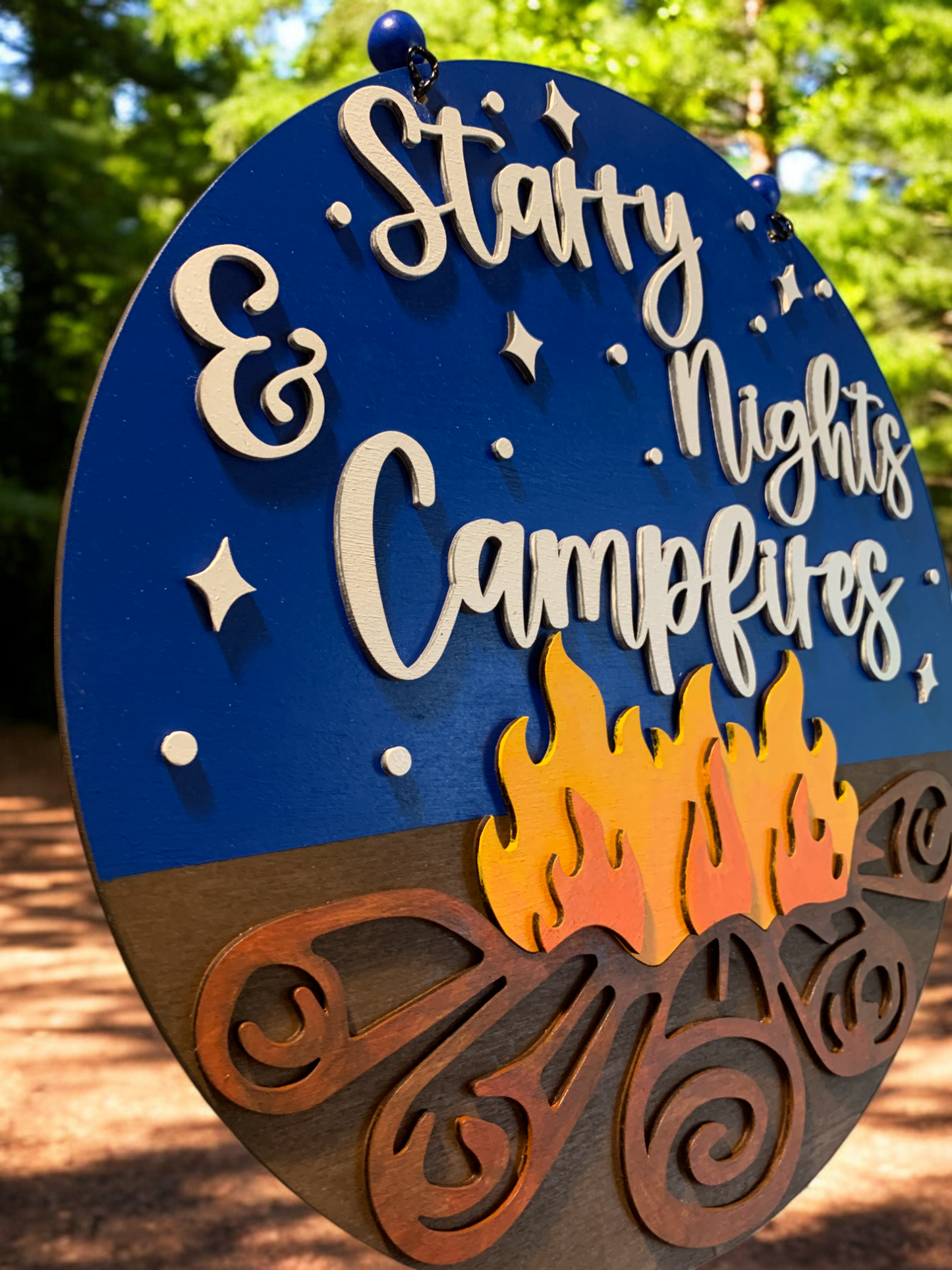 Starry Nights & Campfires Sign β Rustic Camping Decor β Cozy Outdoor Cabin Wall Art