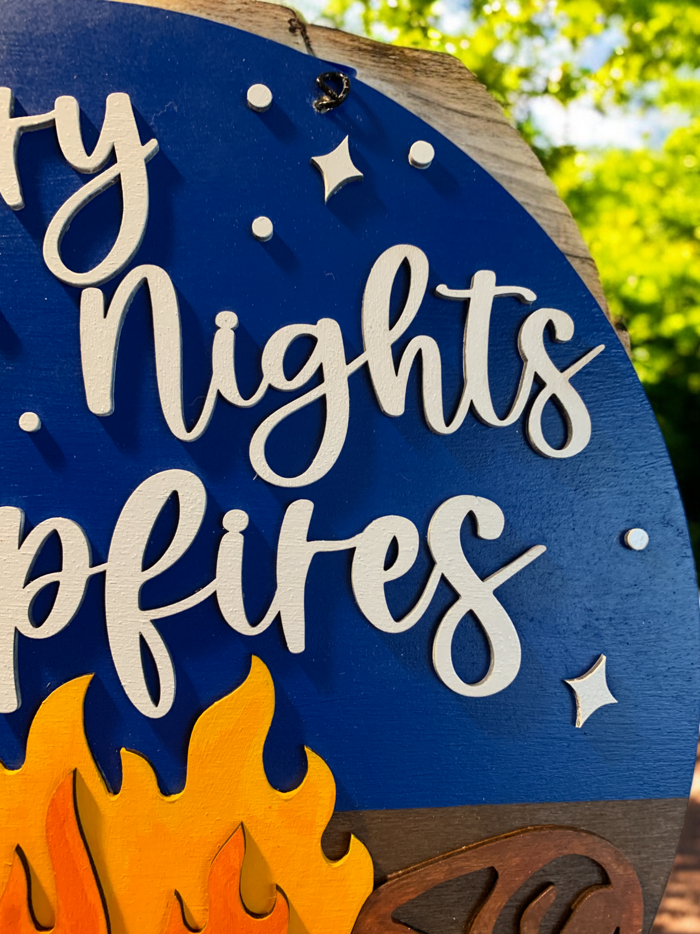 Starry Nights & Campfires Sign β Rustic Camping Decor β Cozy Outdoor Cabin Wall Art