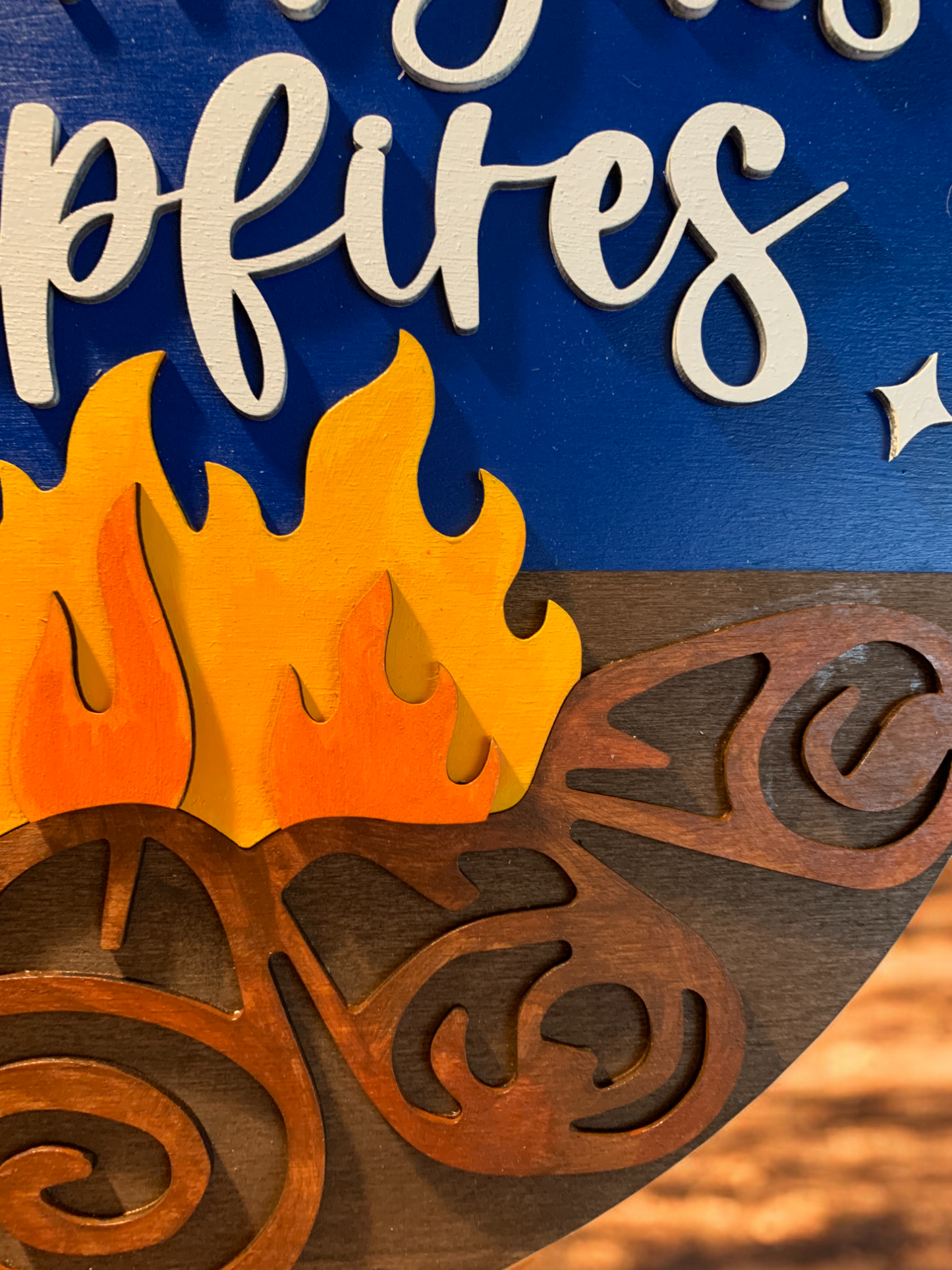 Starry Nights & Campfires Sign β Rustic Camping Decor β Cozy Outdoor Cabin Wall Art