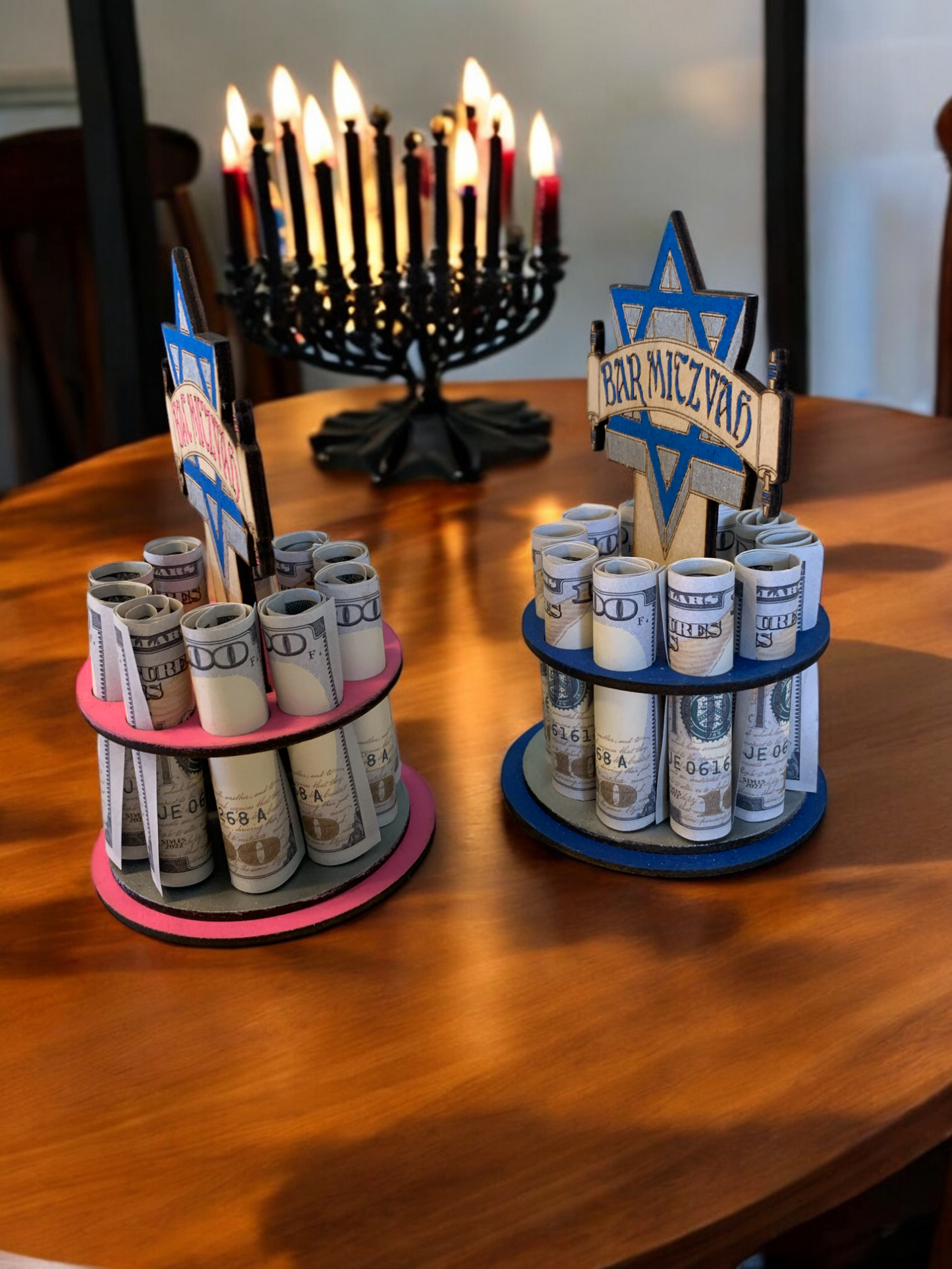 Bar & Bat Mitzvah Money Tree Gift – Handmade Wooden Cash Holder for Jewish Milestone Celebration