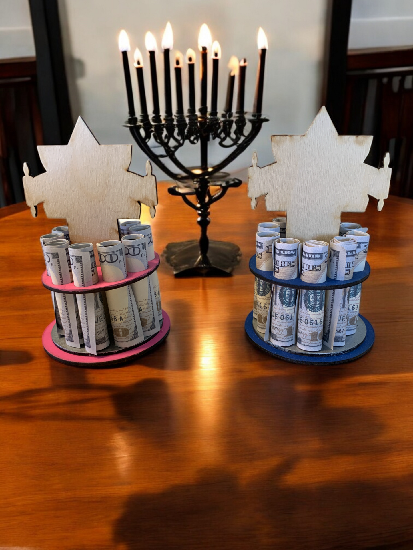Bar & Bat Mitzvah Money Tree Gift – Handmade Wooden Cash Holder for Jewish Milestone Celebration