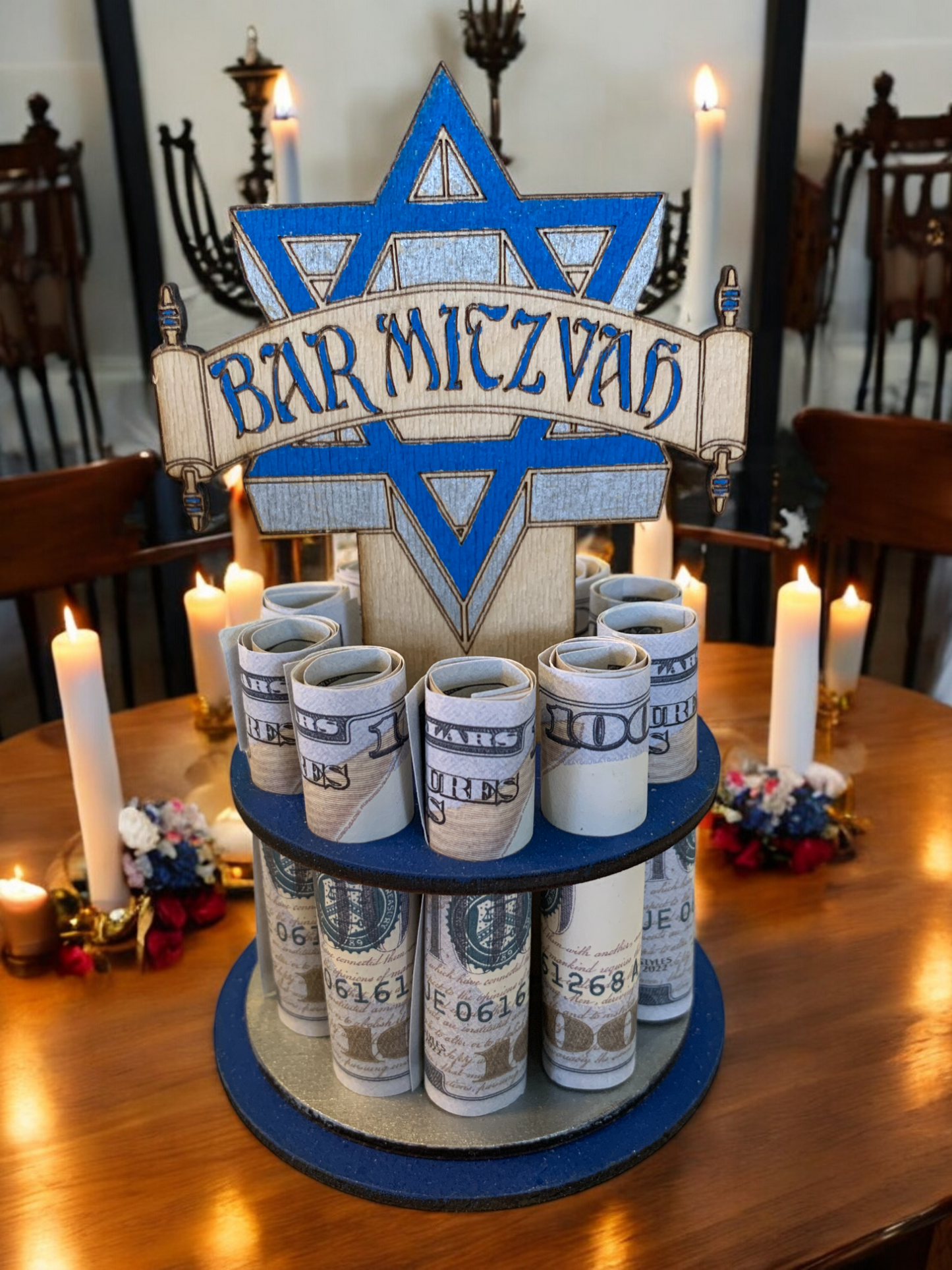 Bar & Bat Mitzvah Money Tree Gift – Handmade Wooden Cash Holder for Jewish Milestone Celebration