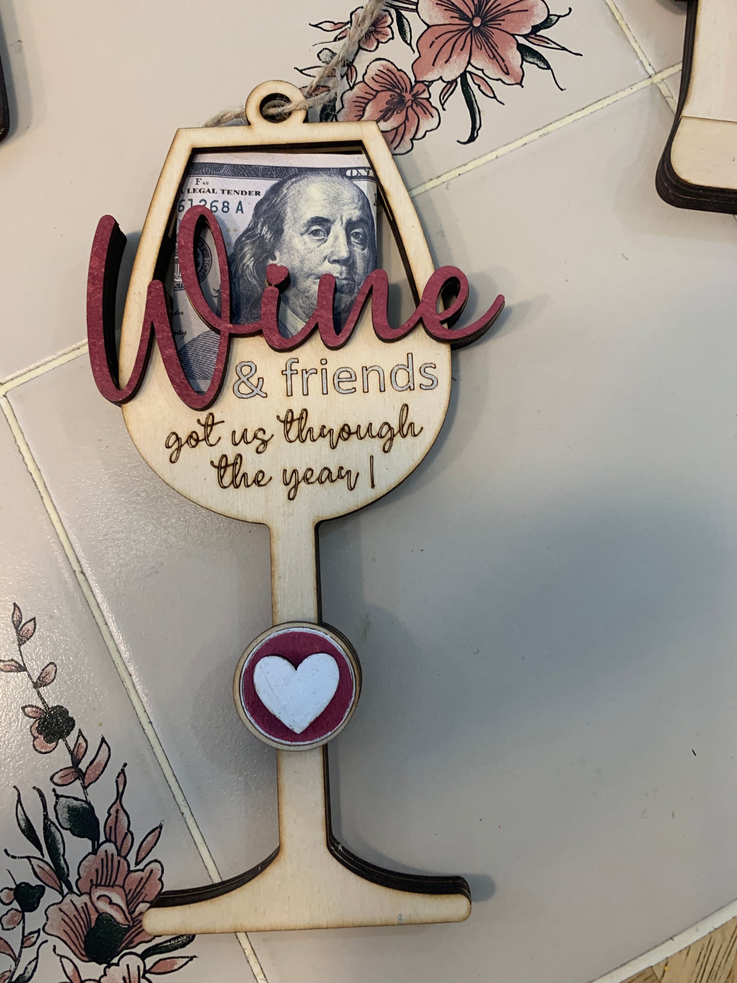 Wine Glass Gift Card Holder
