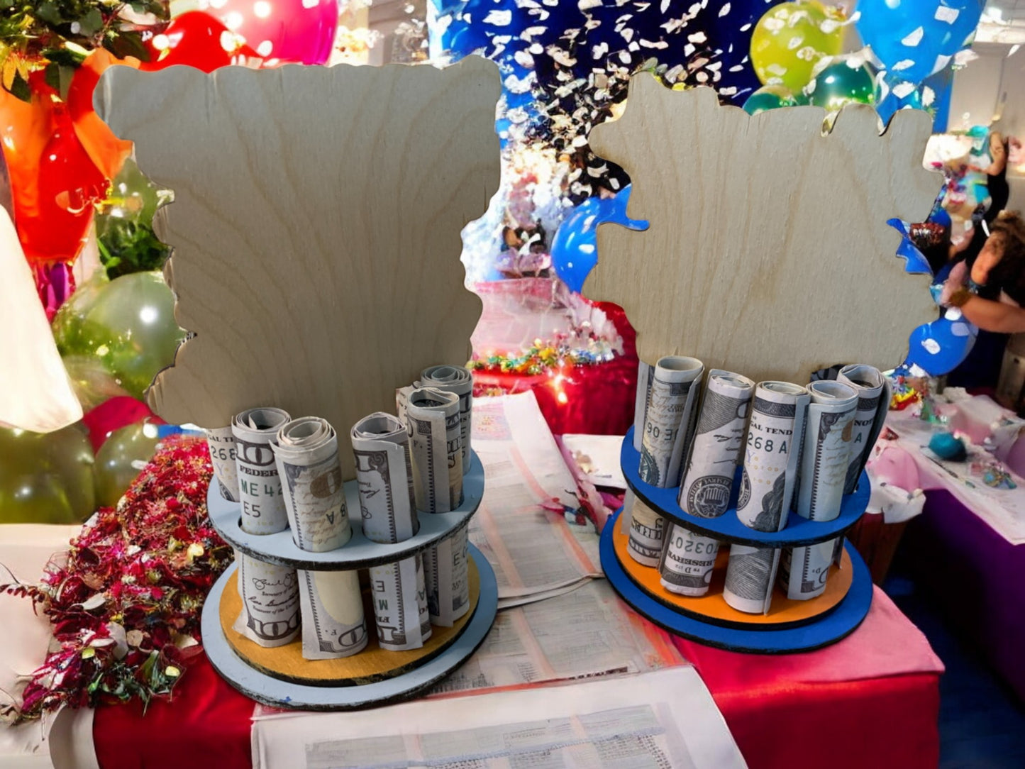 21st Birthday Money Tree Gift – Handmade Wooden Cash Holder for Milestone Celebration