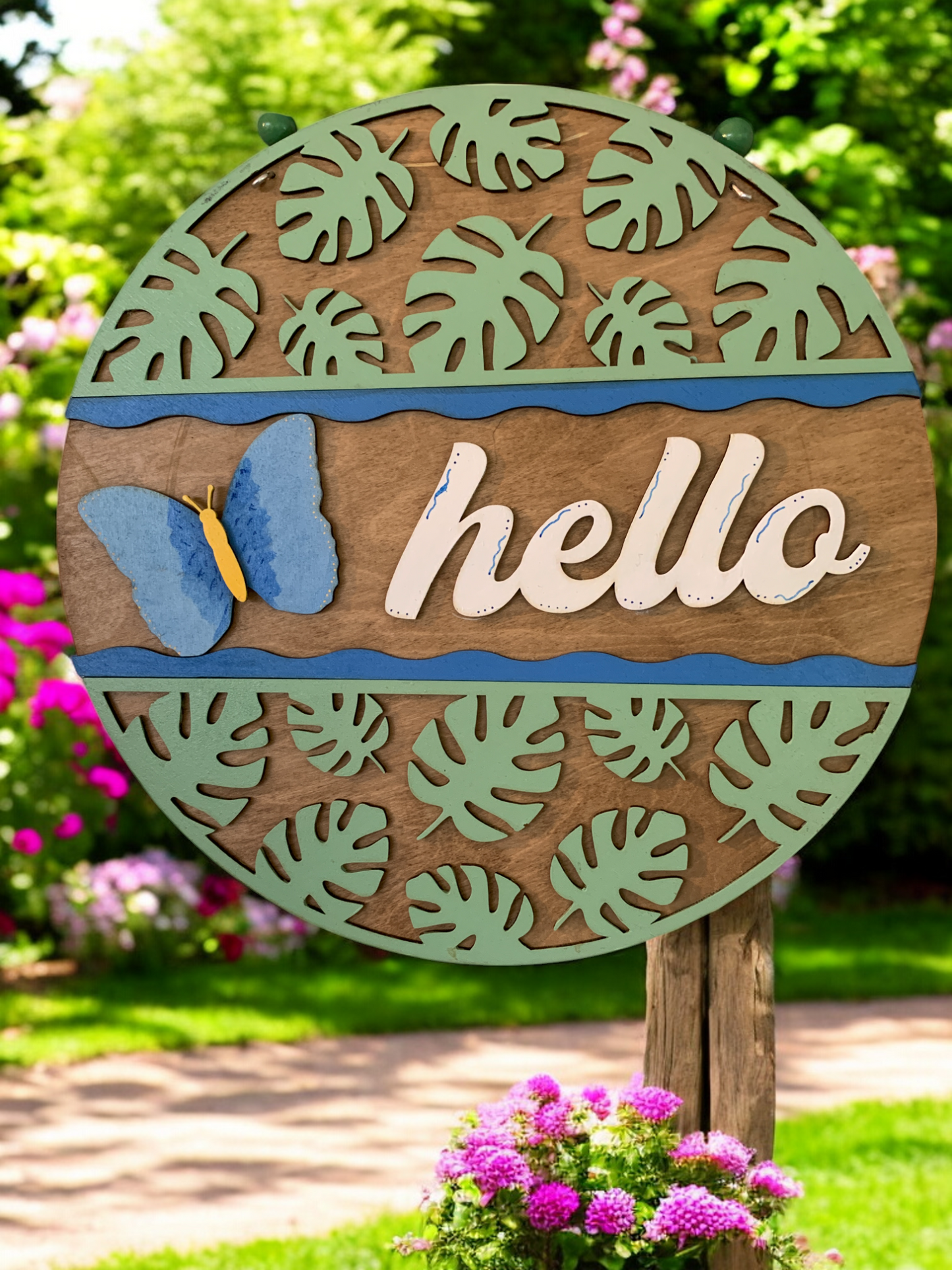 Butterfly Hello 3D Decor Sign
