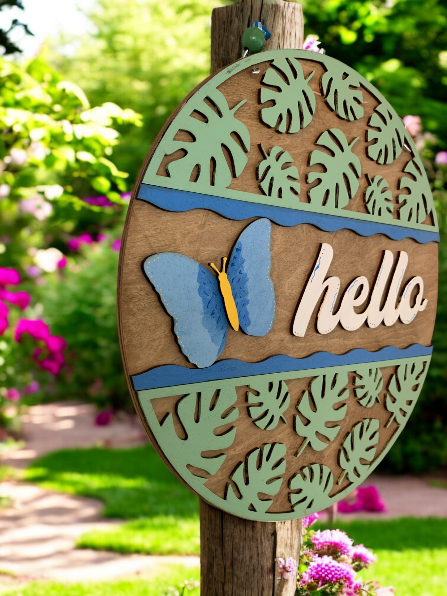 Butterfly Hello 3D Decor Sign