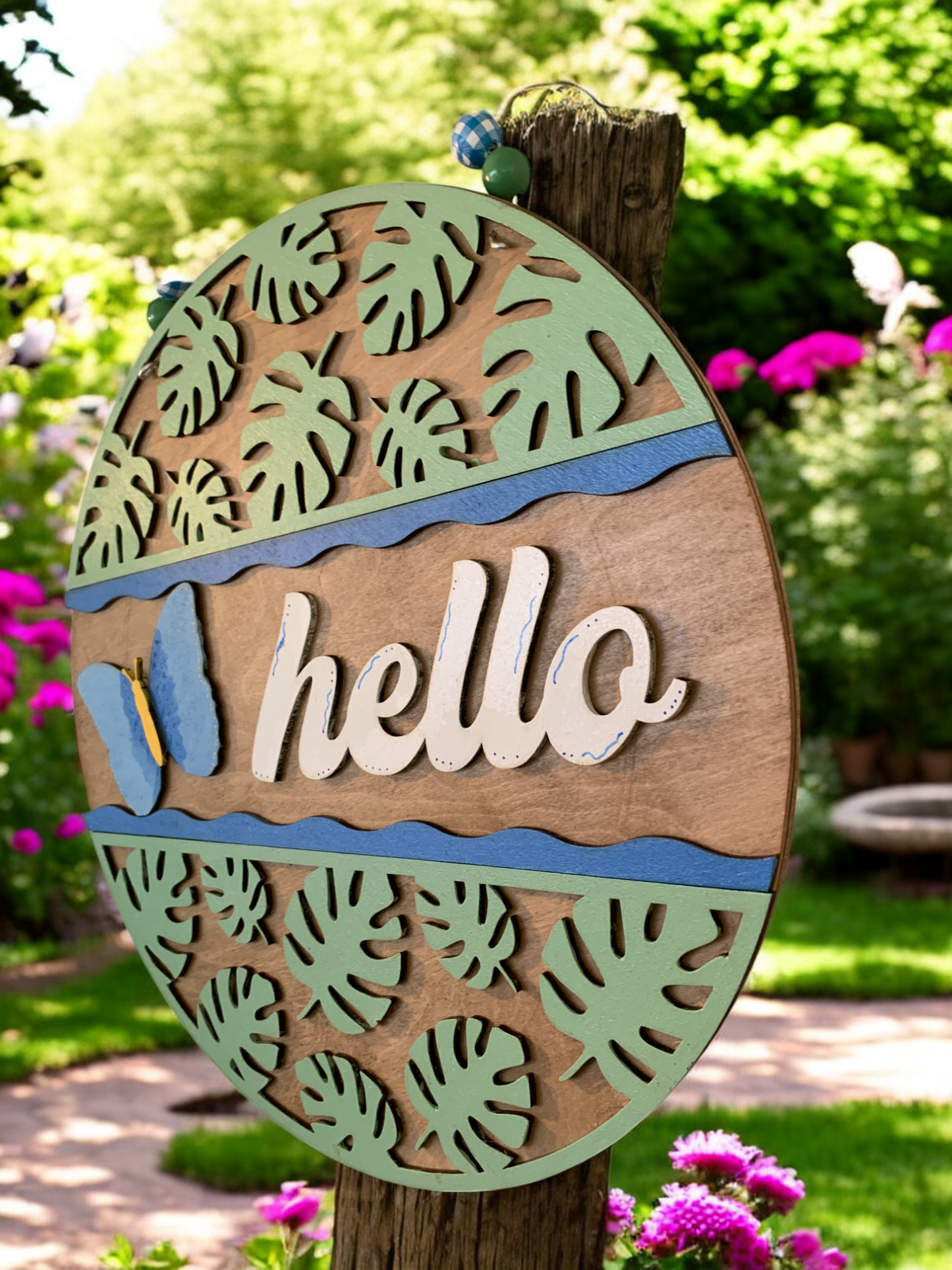 Butterfly Hello 3D Decor Sign