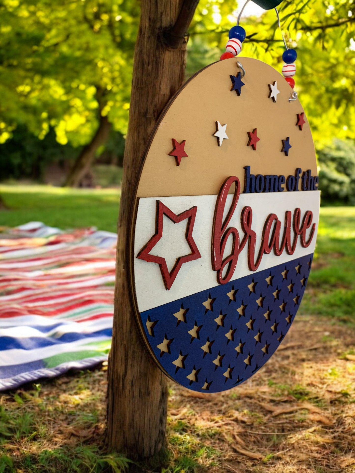 Home of the Brave 3D Wooden Sign
