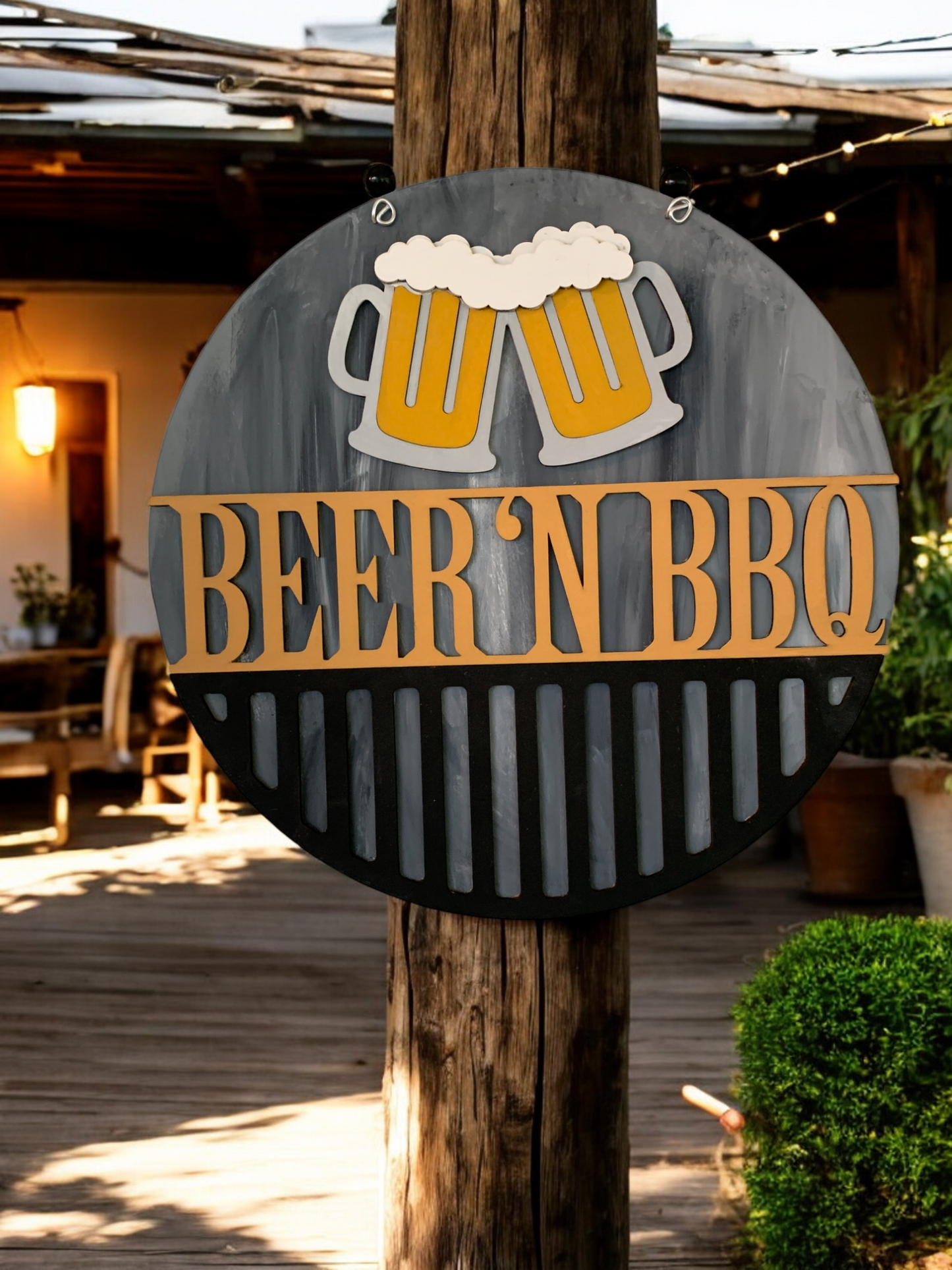 Backyard BBQ 3D Decor Sign