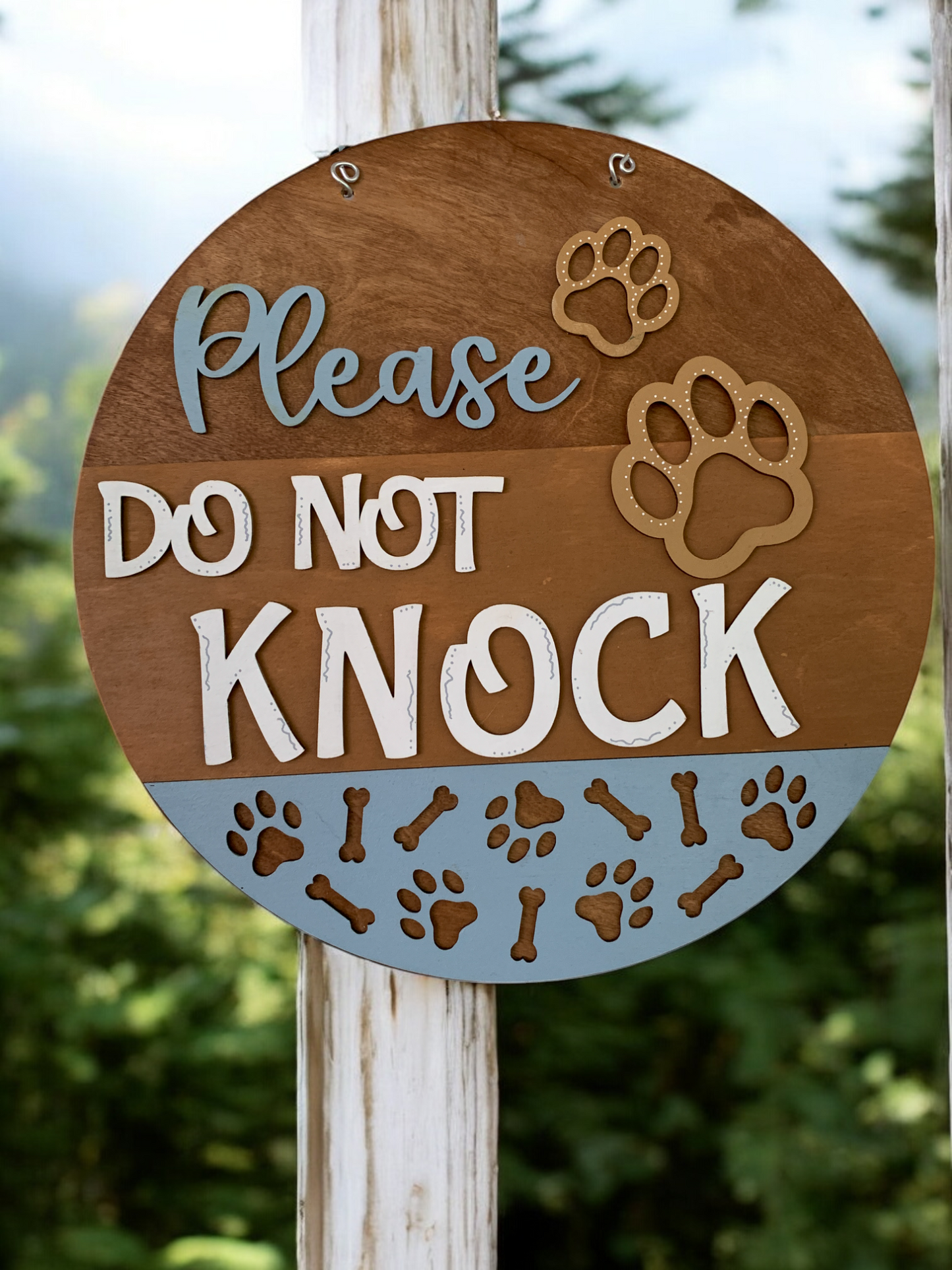 Dog Warning Door Sign β Keep Your Pets Calm & Your Home Peaceful β Handmade 3D Wooden Decor