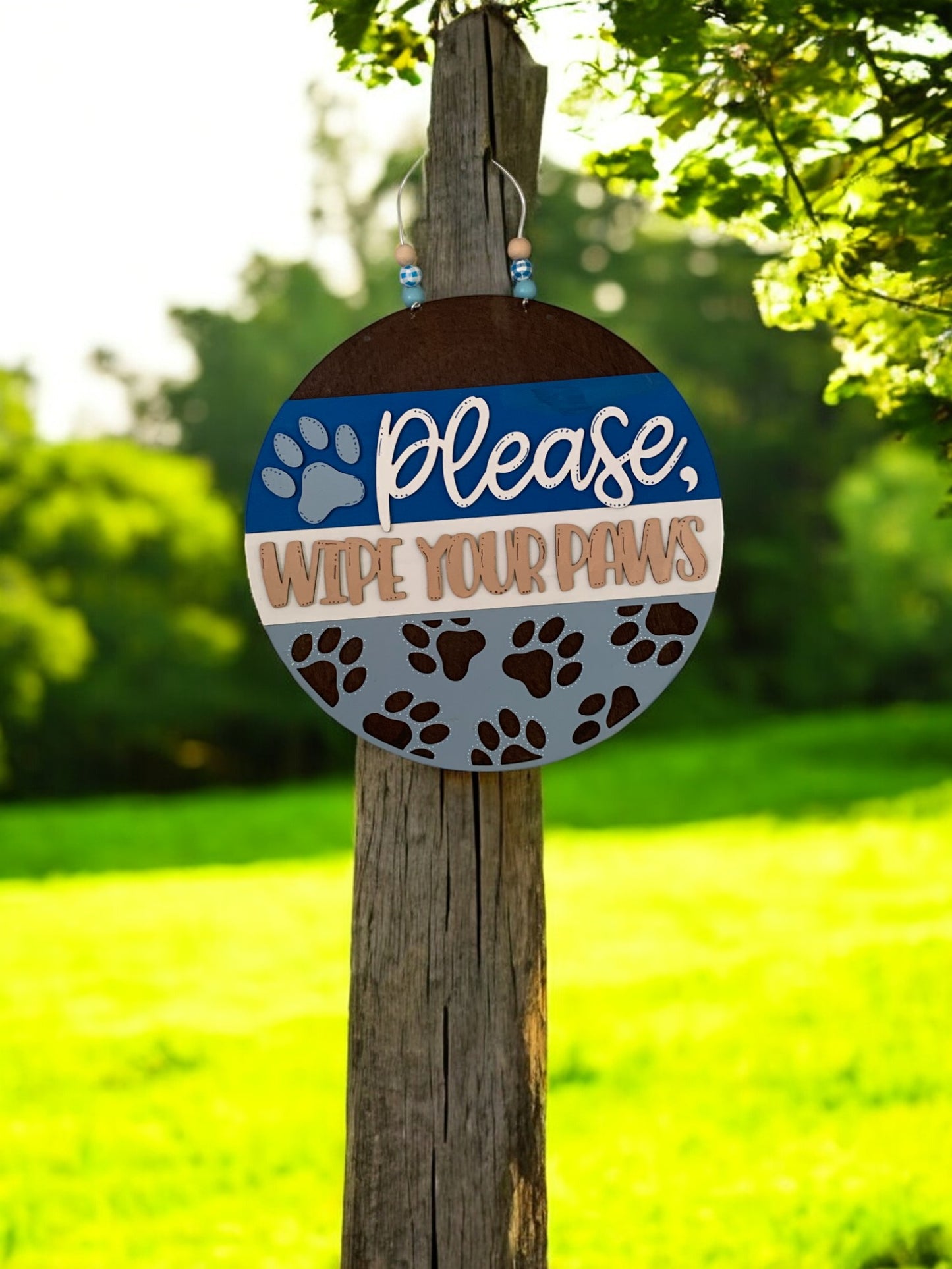 Wipe Your Paws Sign β Handmade 3D Wooden Dog Paw Print Entryway Decor for Pet Lovers