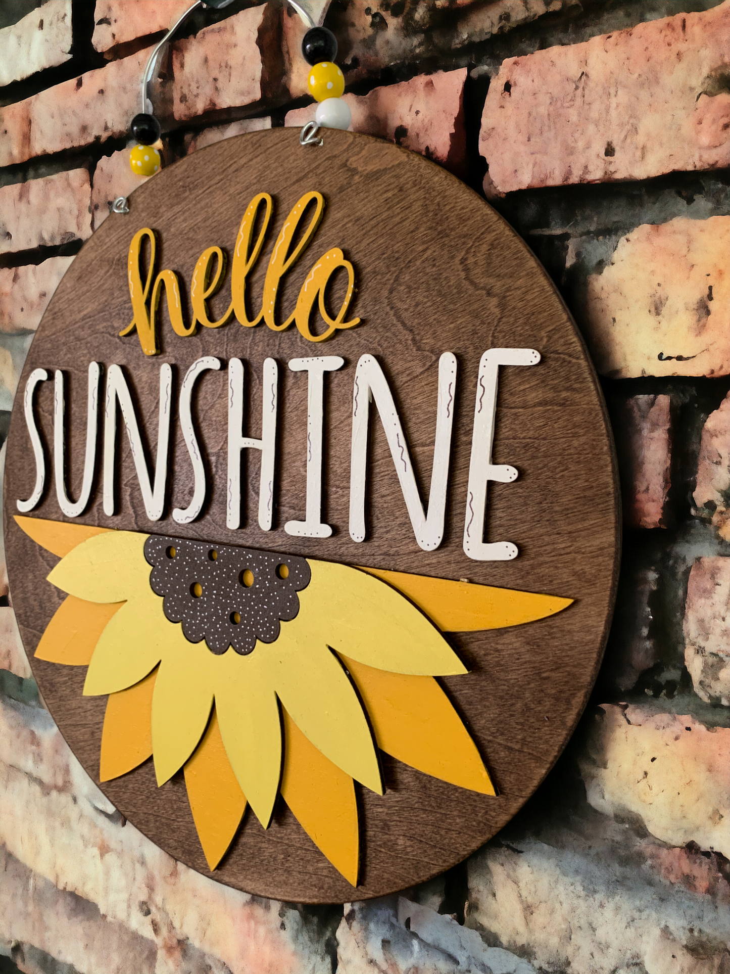 Hello Sunshine Sunflower Door Sign β Cheerful Farmhouse Decor for Bright Summer Days