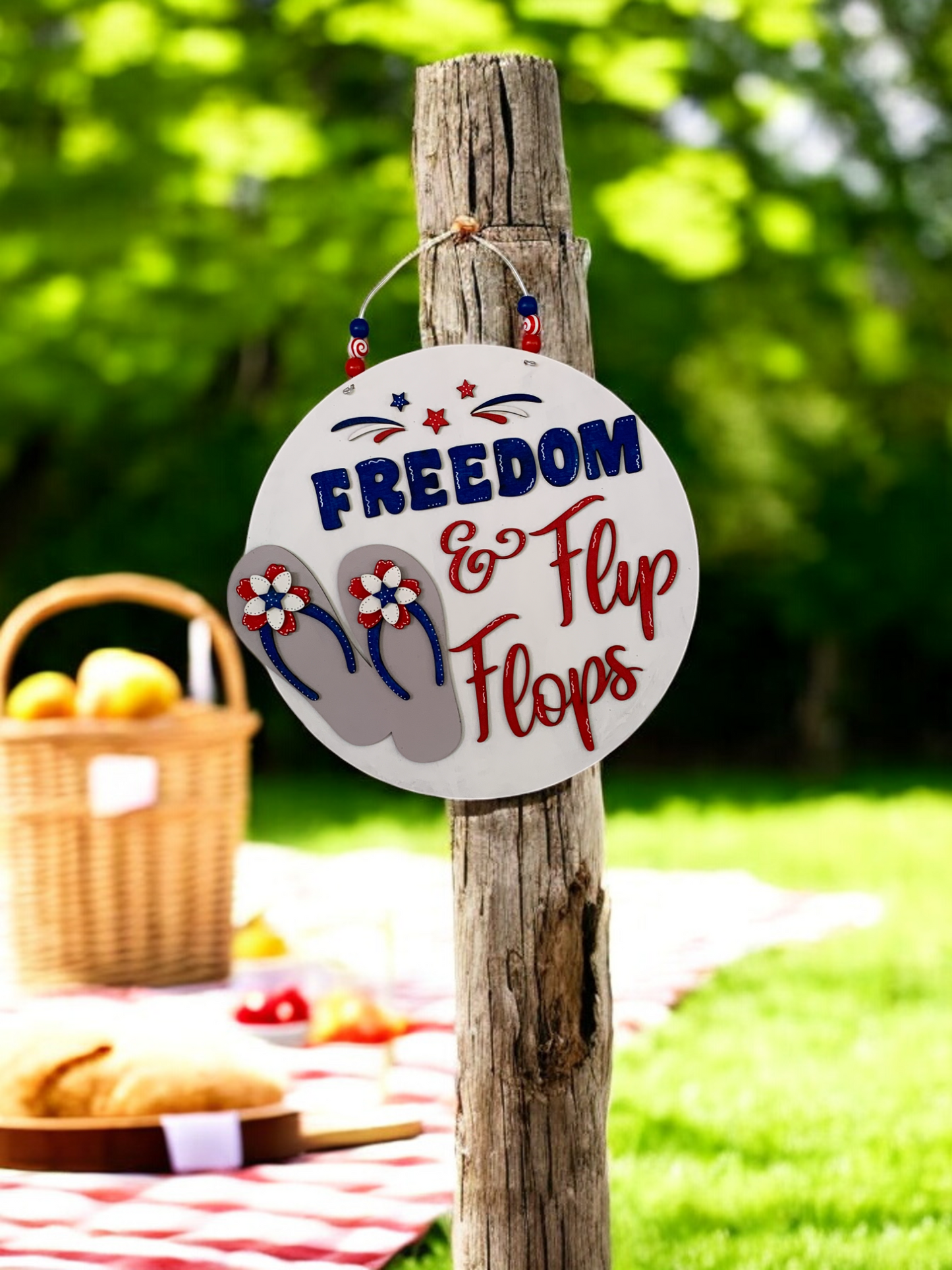 Freedom & Flip Flops 3D Sign