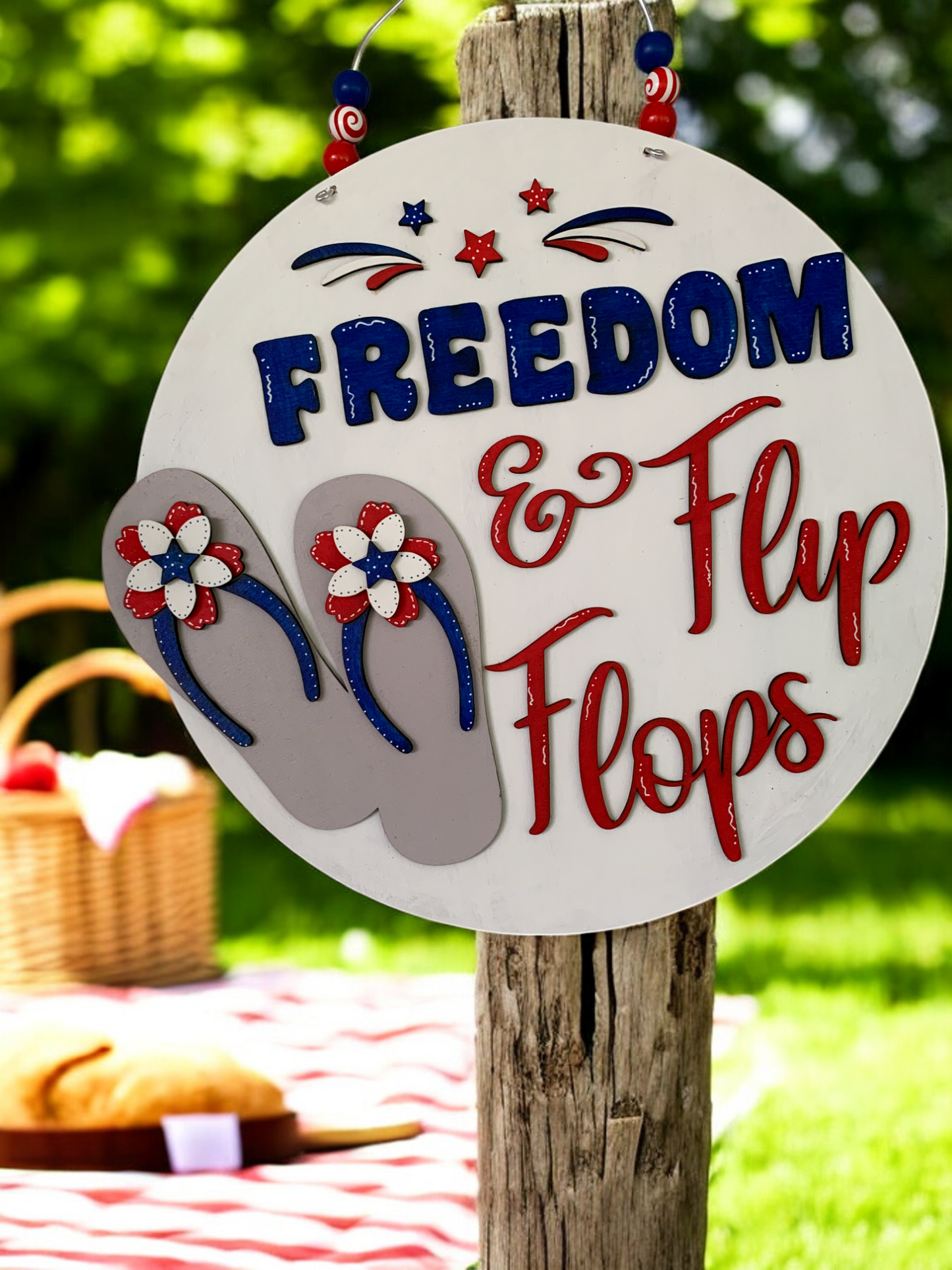 Freedom & Flip Flops 3D Sign