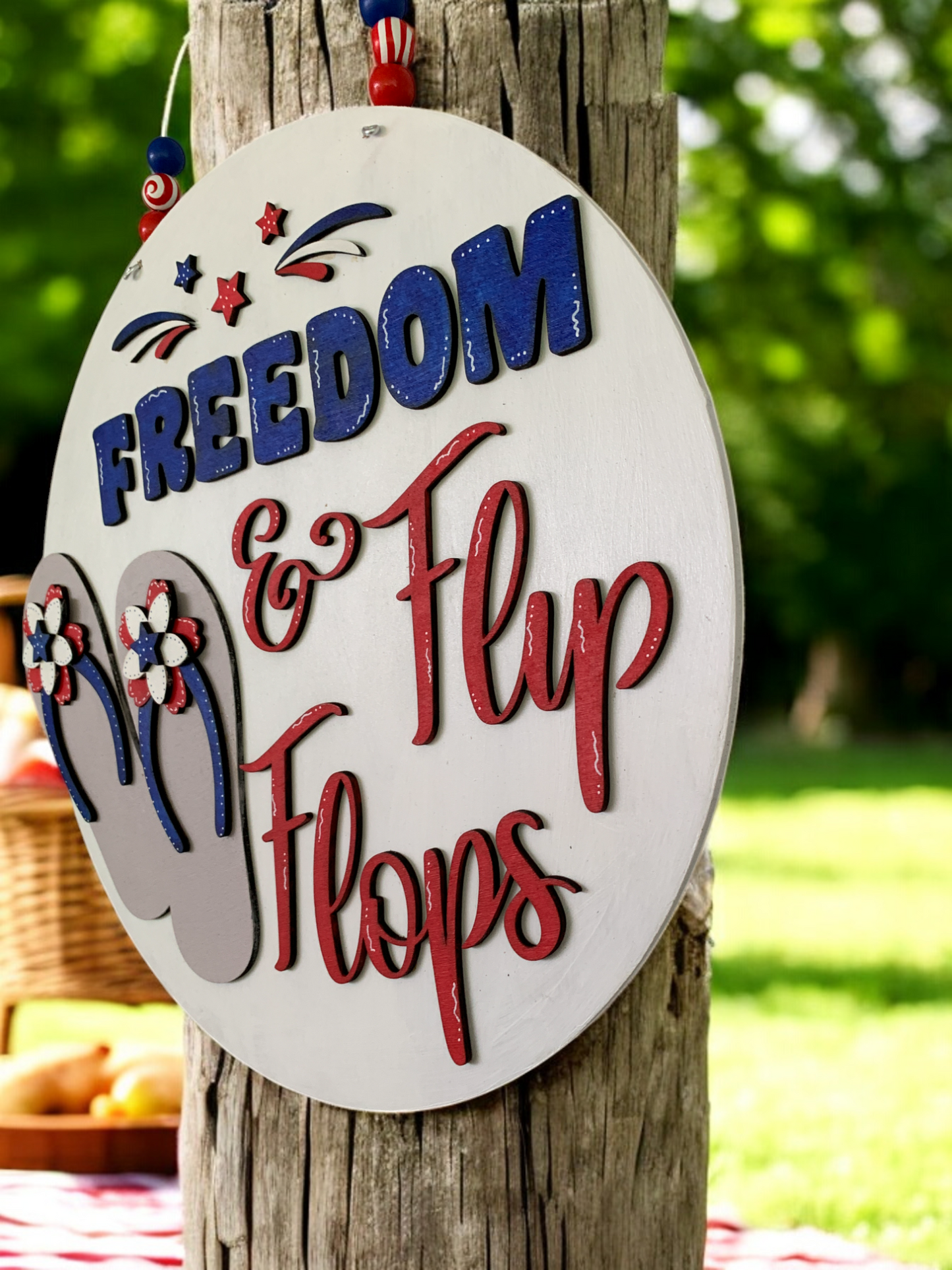 Freedom & Flip Flops 3D Sign