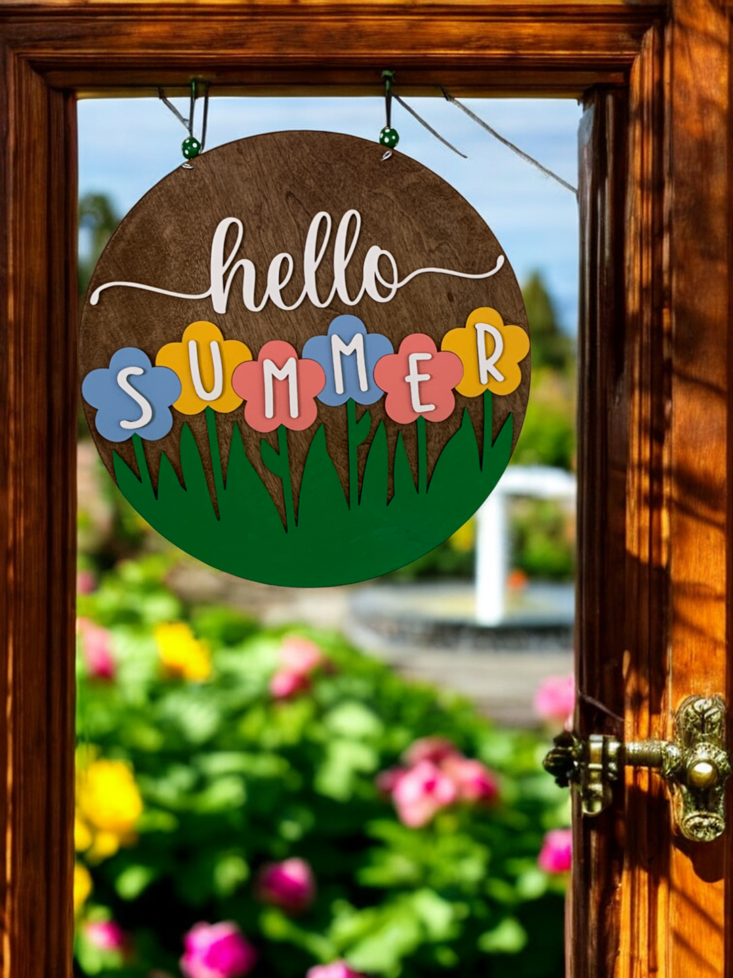 Hello Summer Flower Sign