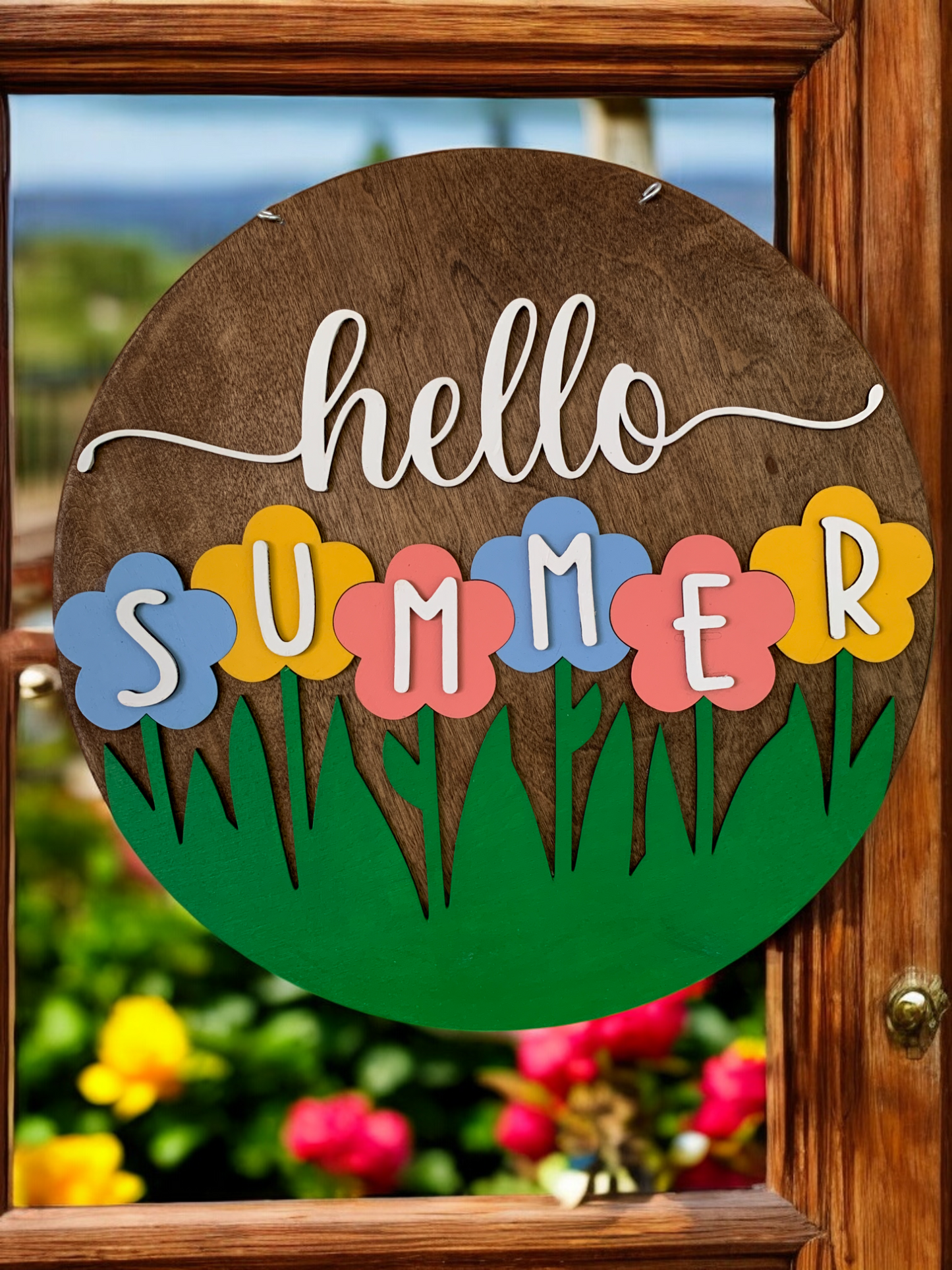 Hello Summer Flower Sign