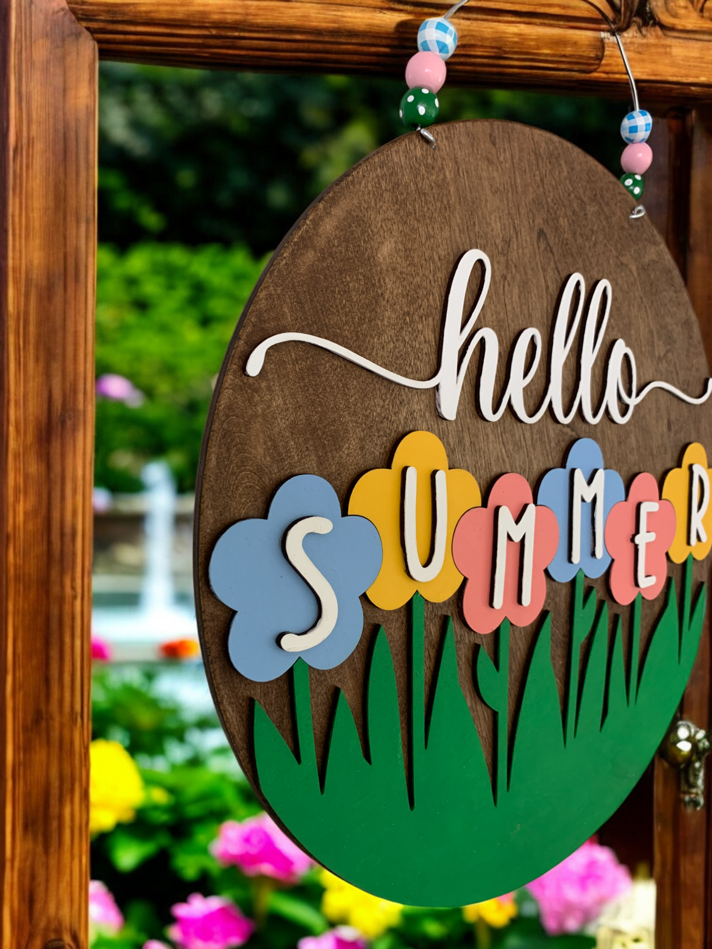 Hello Summer Flower Sign