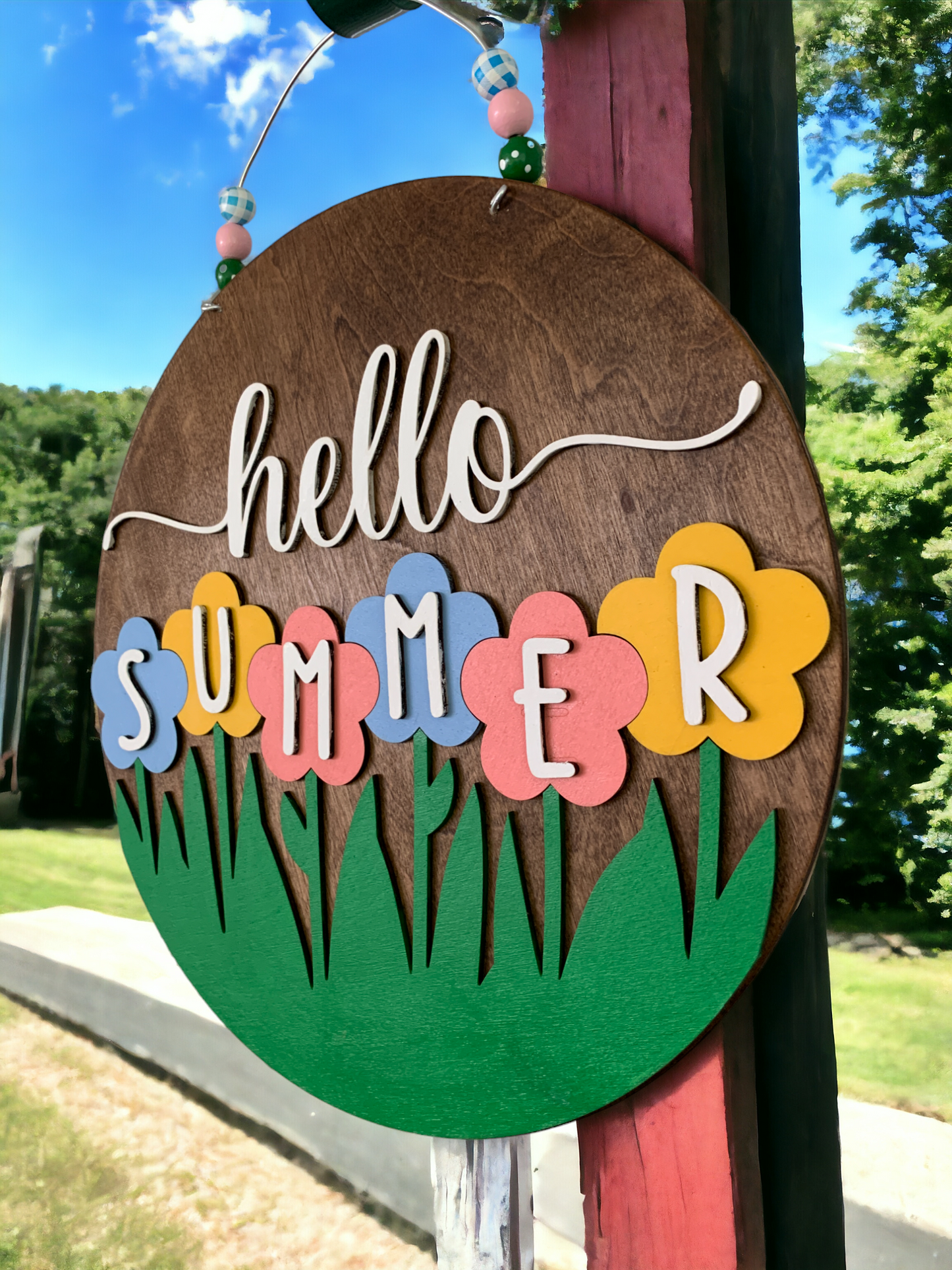 Hello Summer Flower Sign