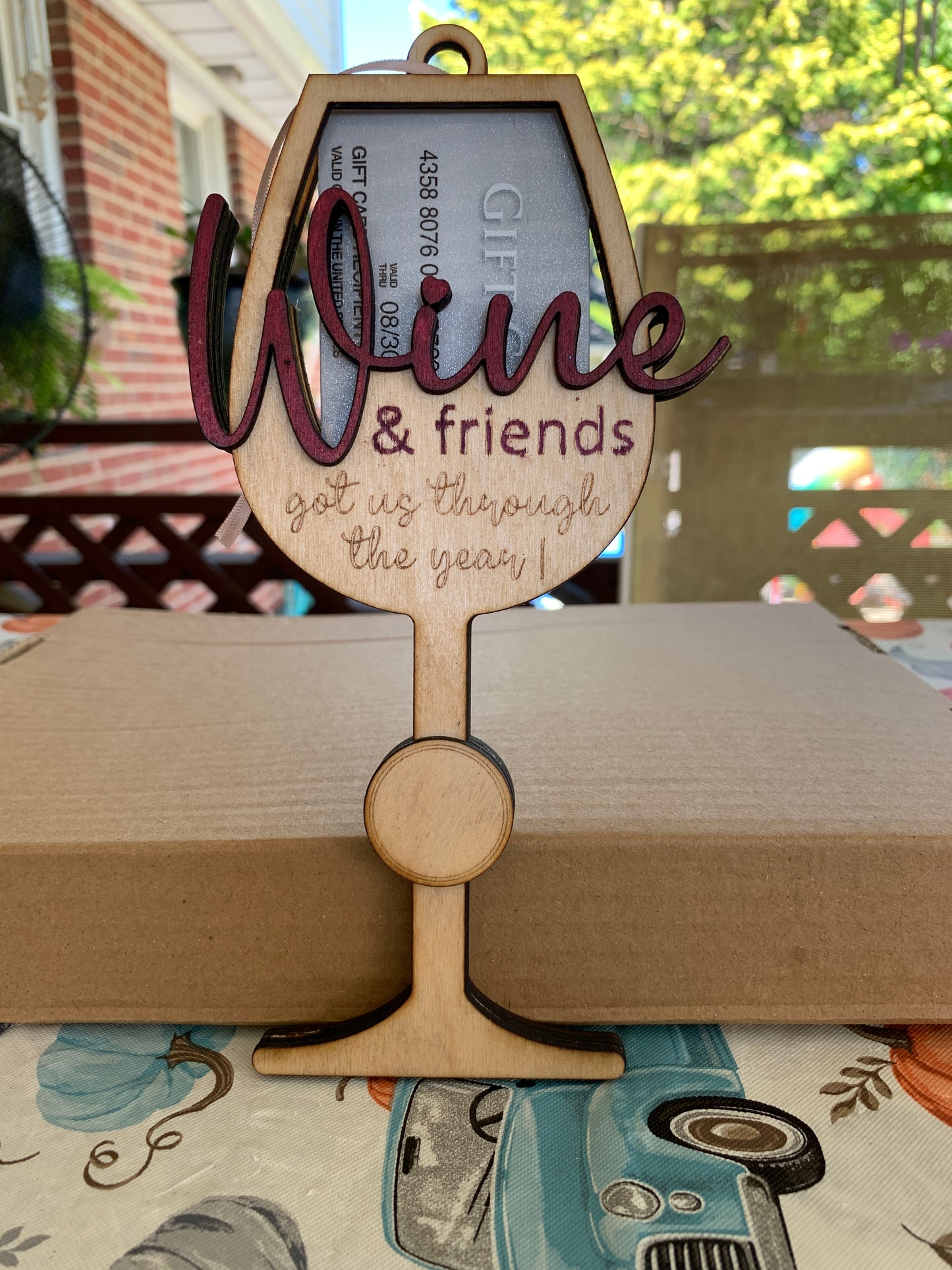 Wine Glass Gift Card Holder