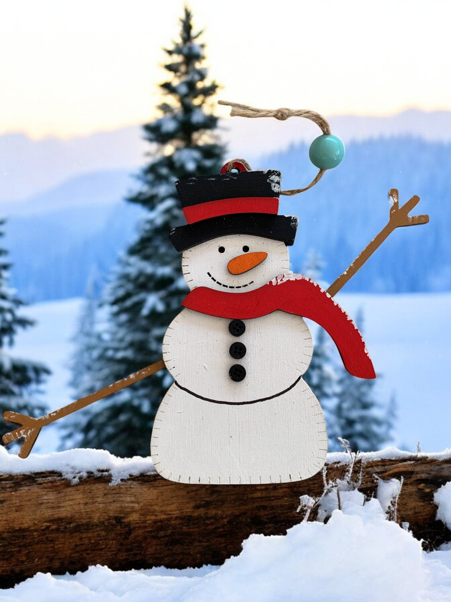 Handmade Wooden Snowman Christmas Ornament – Cash Holder Gift Tag for Holiday Giving