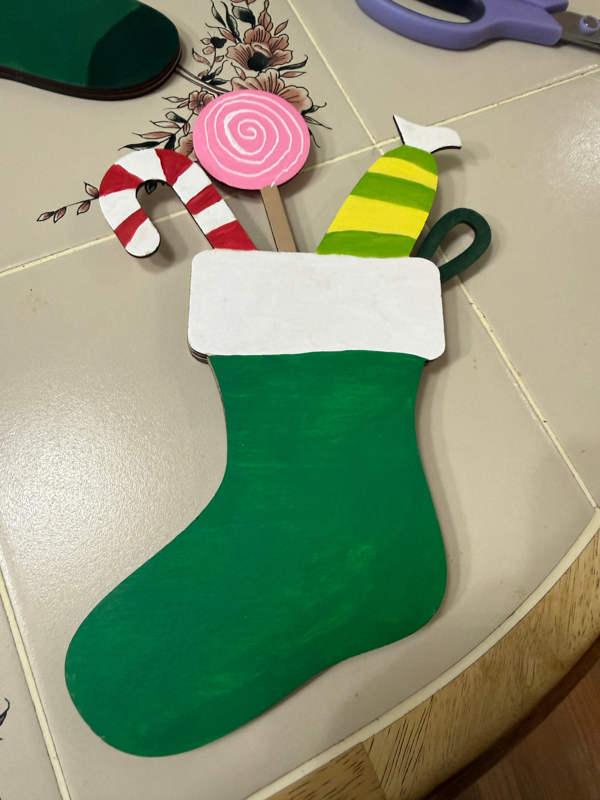 Christmas Stocking Gift Card Holder | Wood Stocking with Candy | Handcrafted