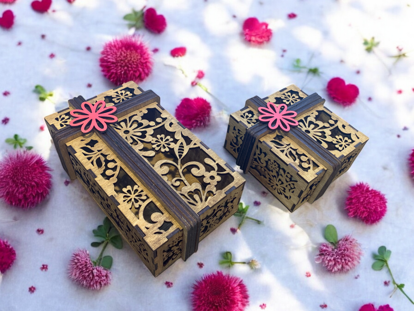 Floral Elegance Wooden Gift Box