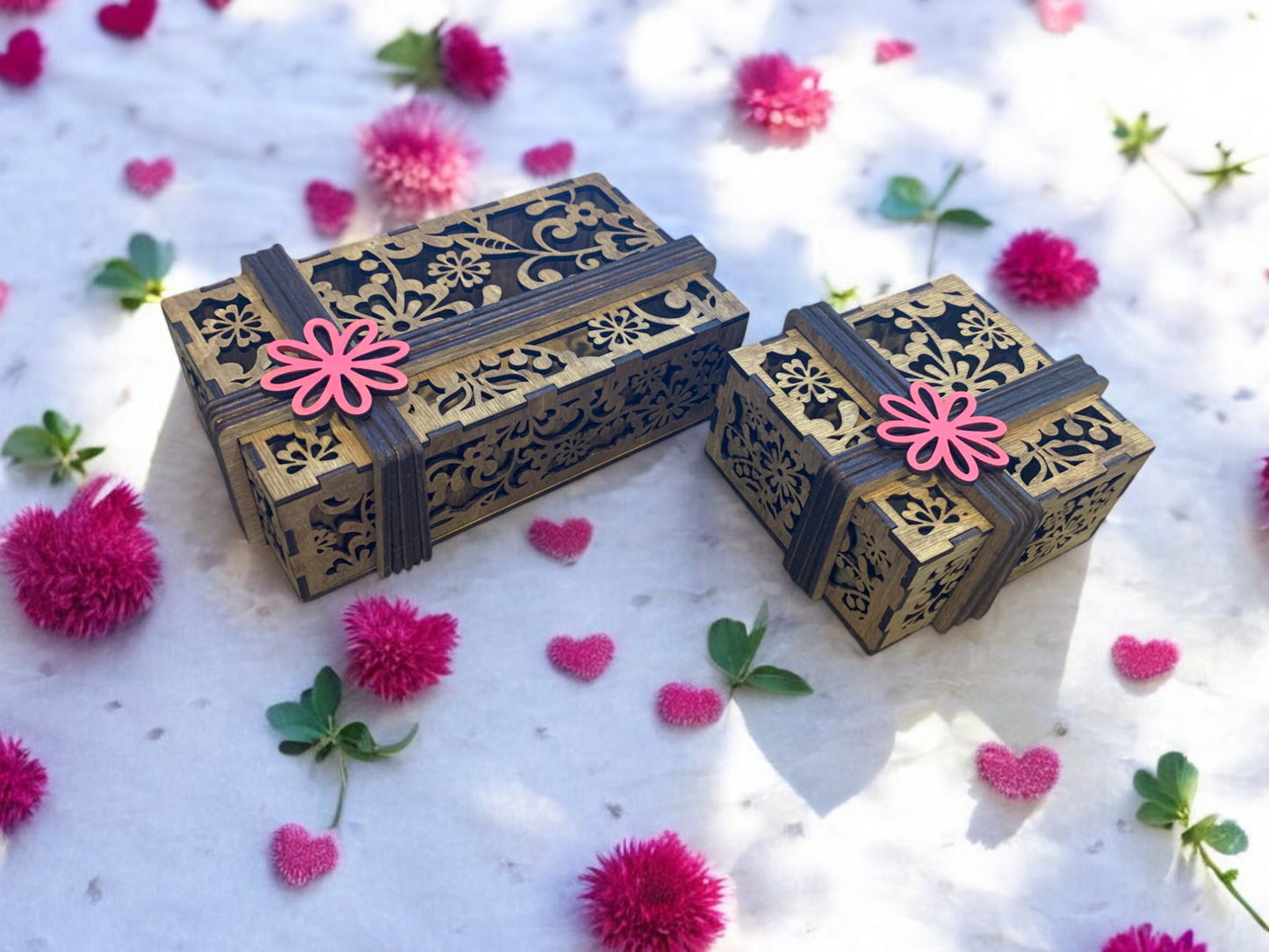 Floral Elegance Wooden Gift Box
