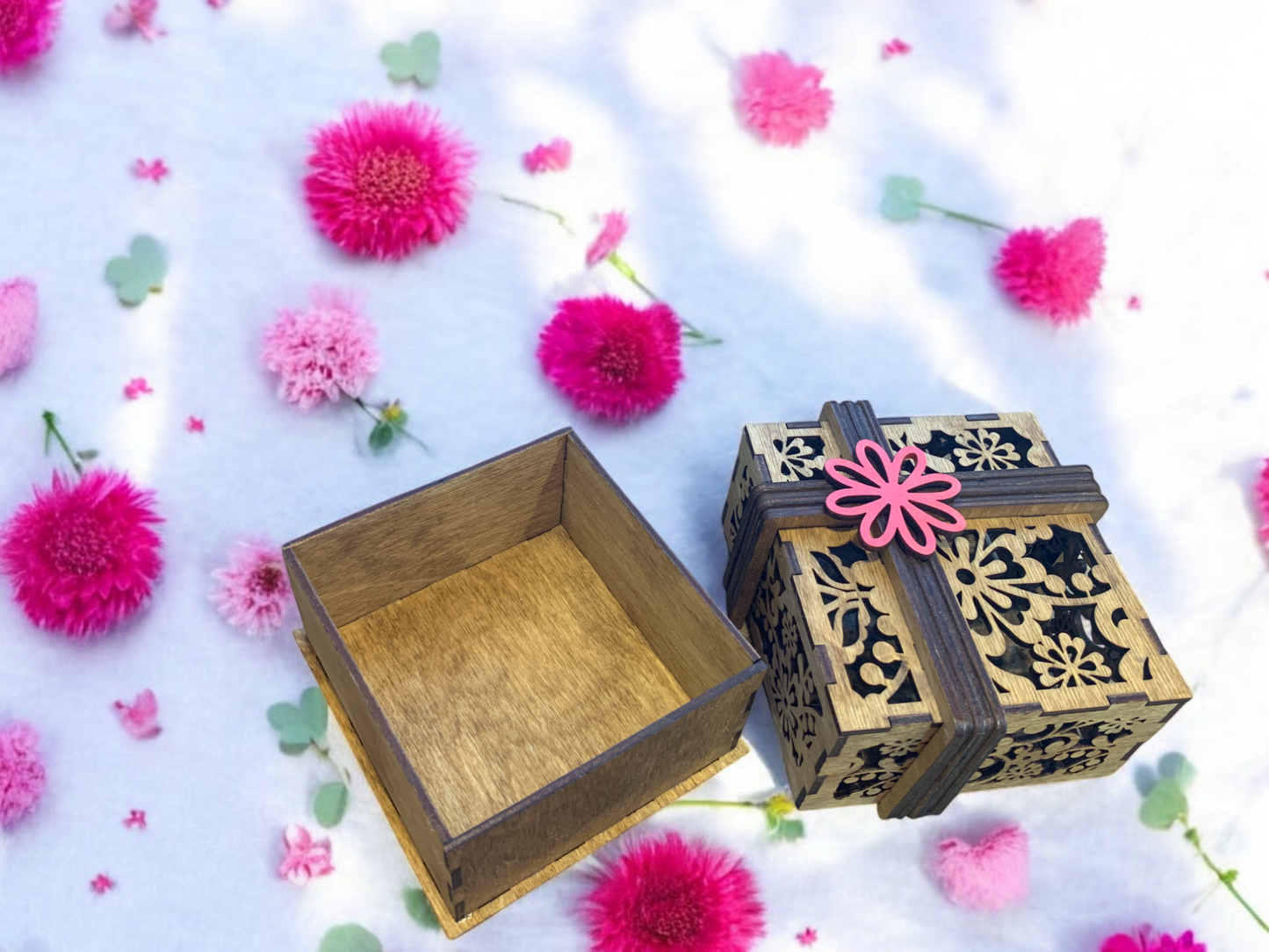 Floral Elegance Wooden Gift Box